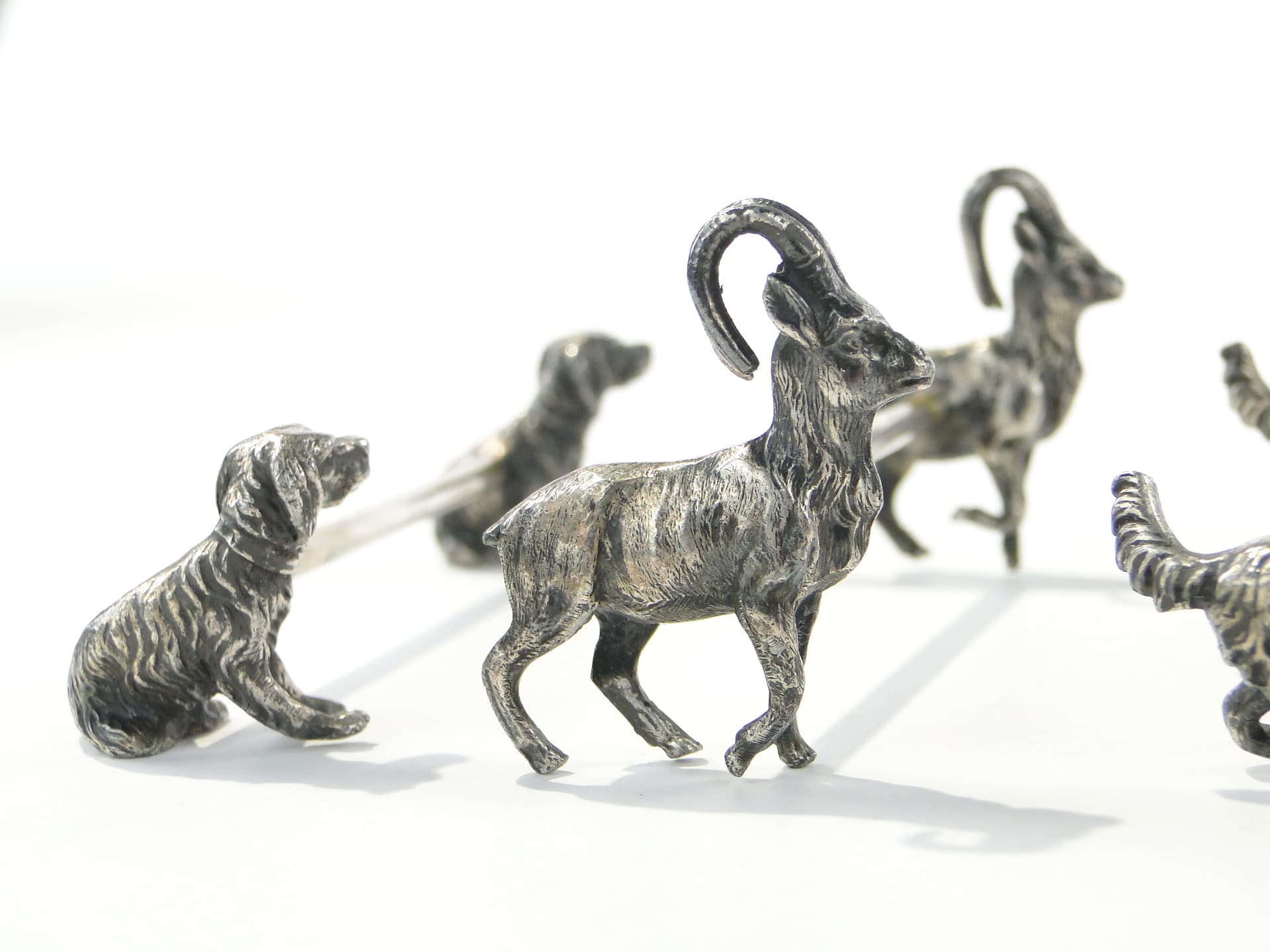 Set of Figural Knife Rests, silver, brass, WMF, Germany, 1890s - 332789