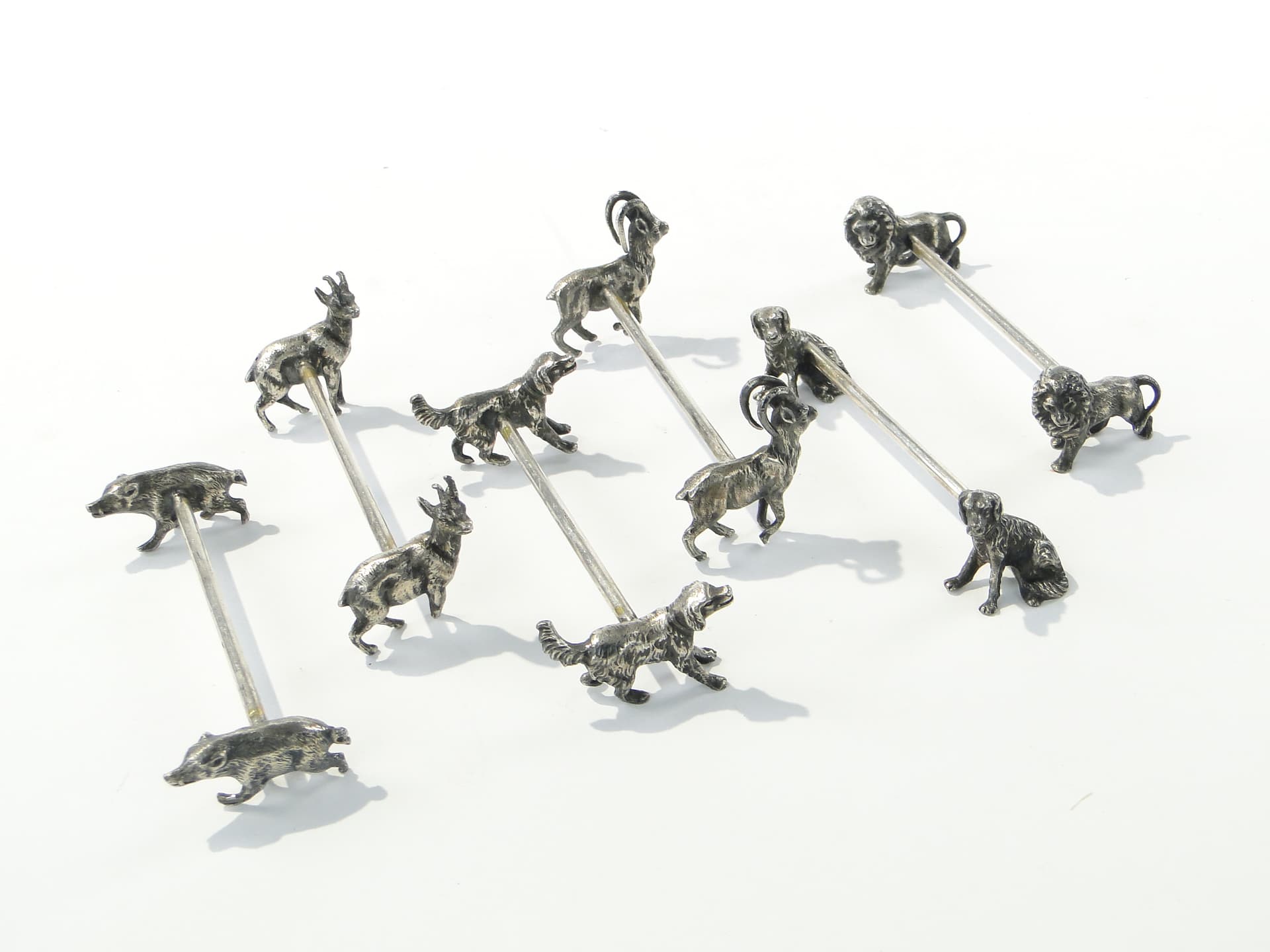Set of Figural Knife Rests, silver, brass, WMF, Germany, 1890s - 332777