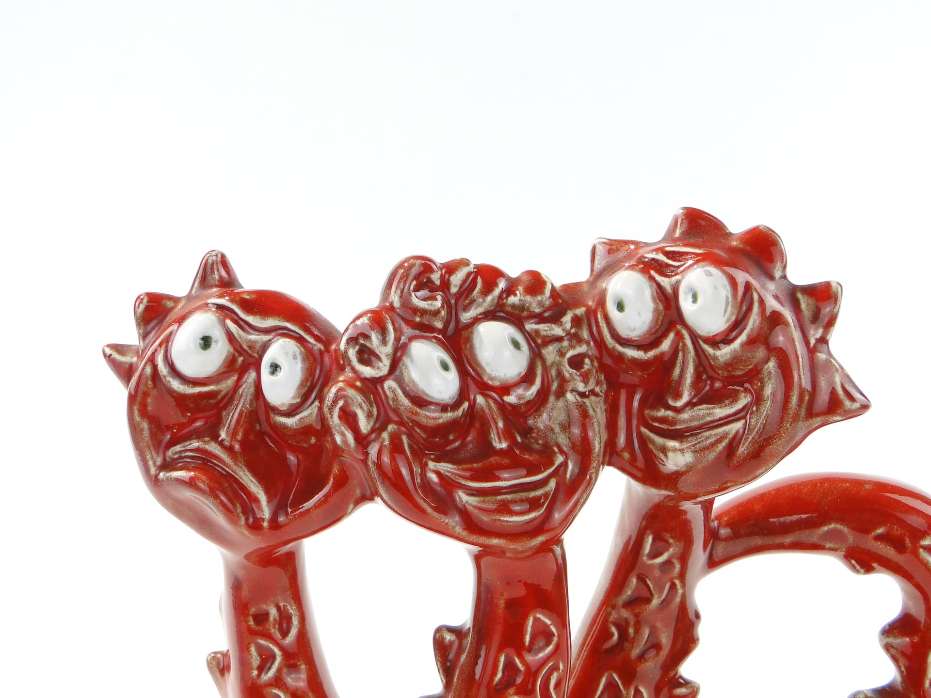 Figurka Wesoły Smoczek, ceramika czerwona, art. J. Kutálek, Czechy, lata 70. - 332796