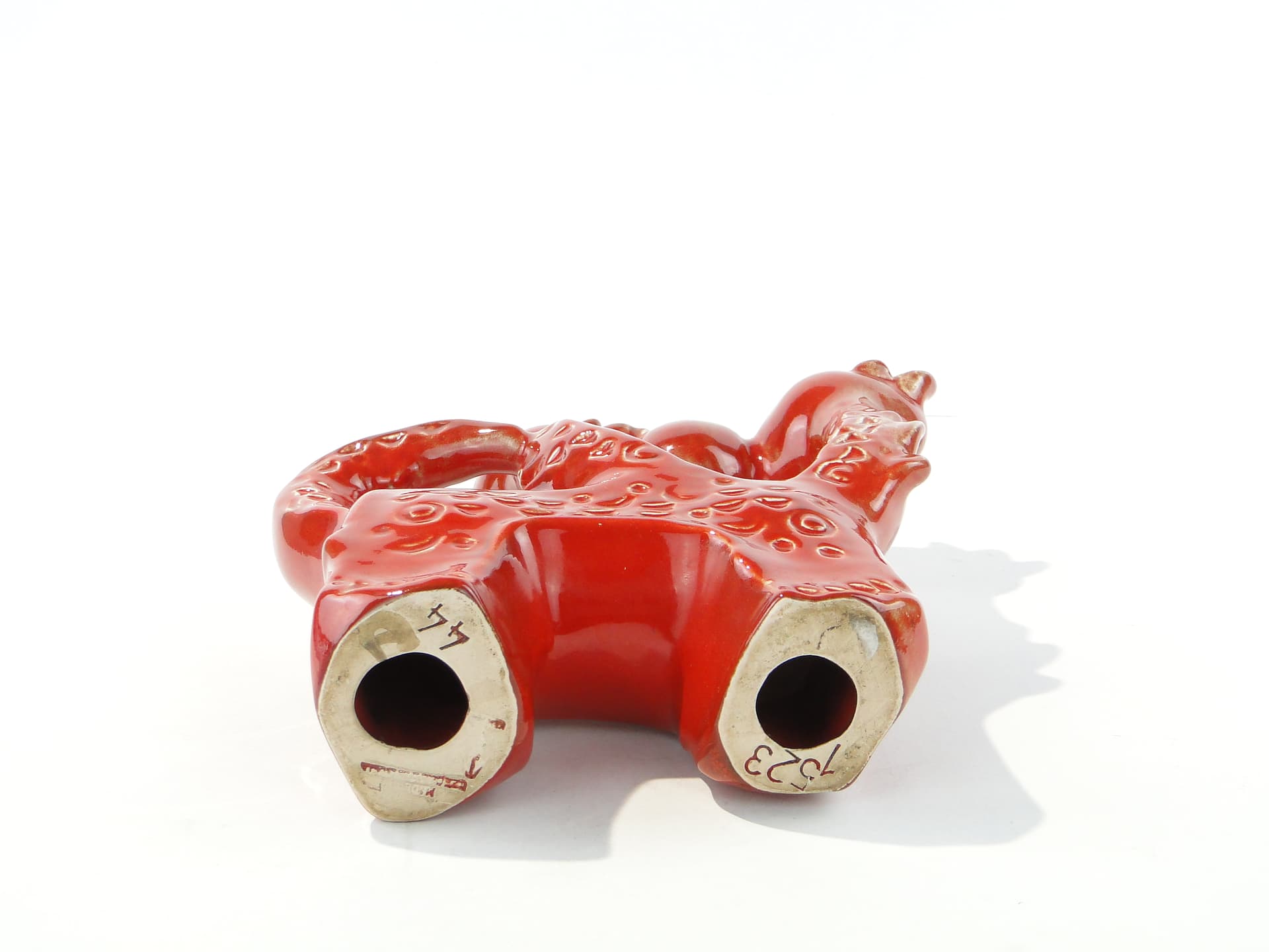 Figurka Wesoły Smoczek, ceramika czerwona, art. J. Kutálek, Czechy, lata 70. - 332793