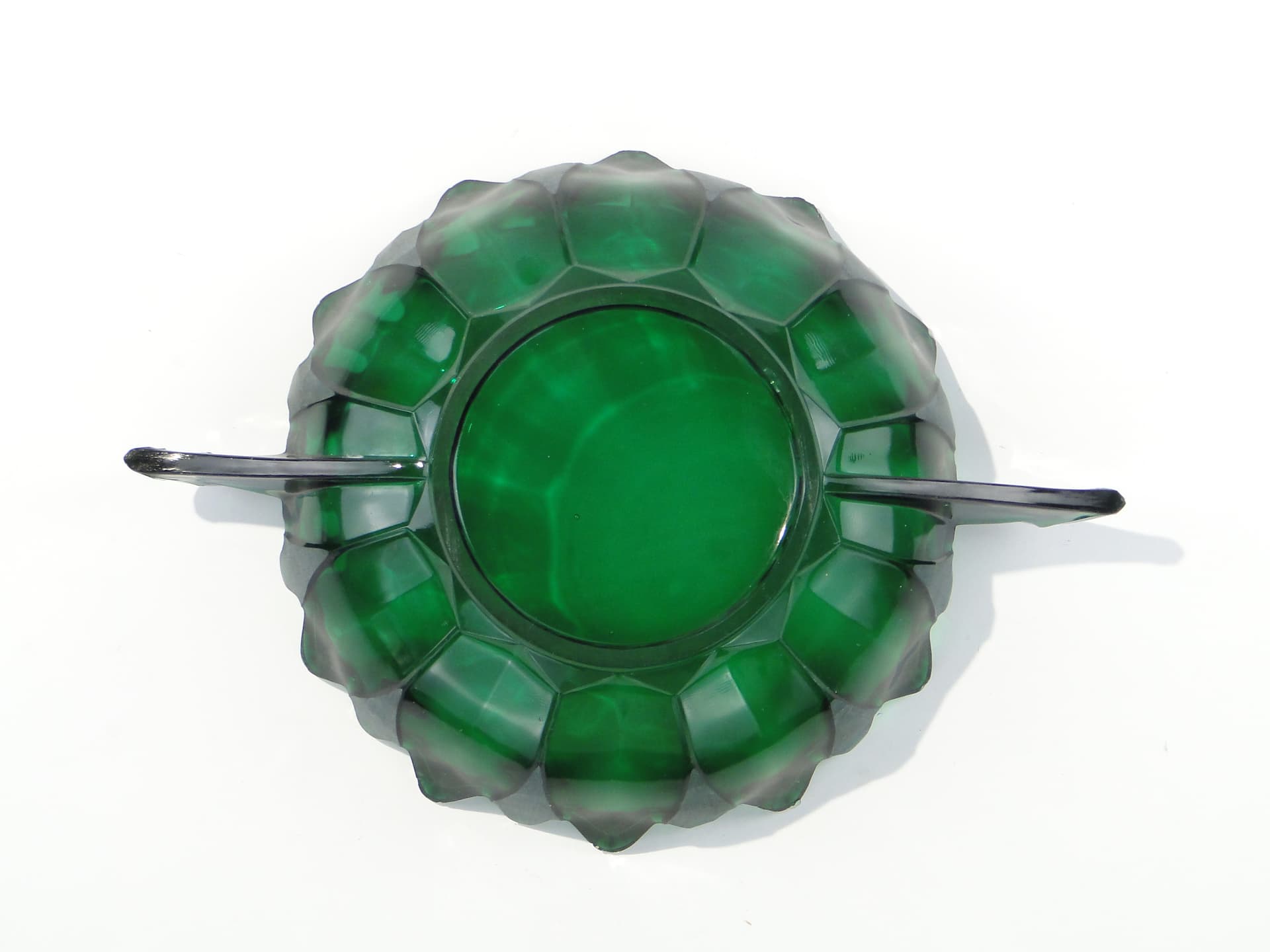 Dessert Set Art Deco, emerald green, glass, Hermanova Hut (Stölzle), Czechoslovakia, 1930s - 332811