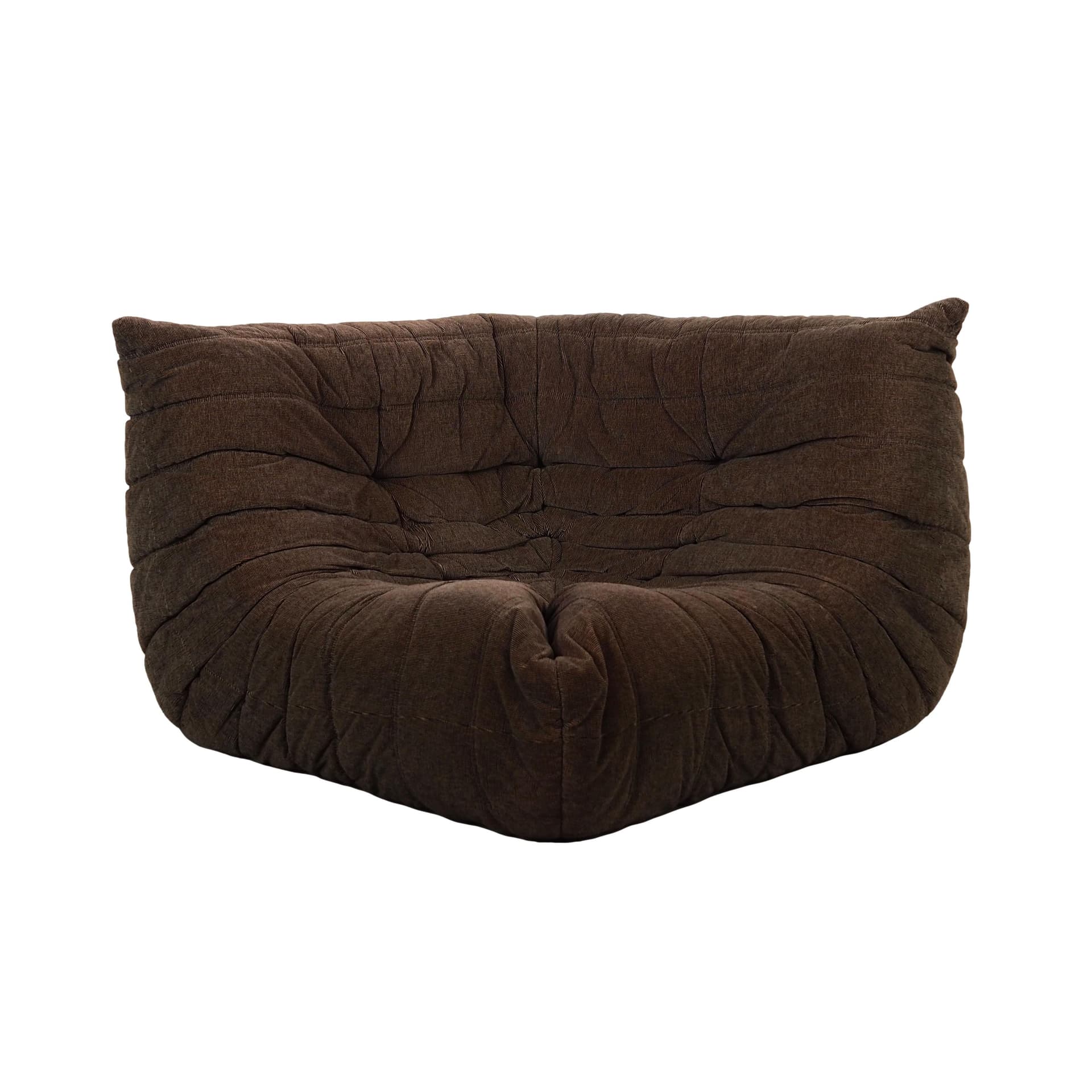 Corner sofa Togo, brown fabric, by M. Ducaroy, France, 1970s.