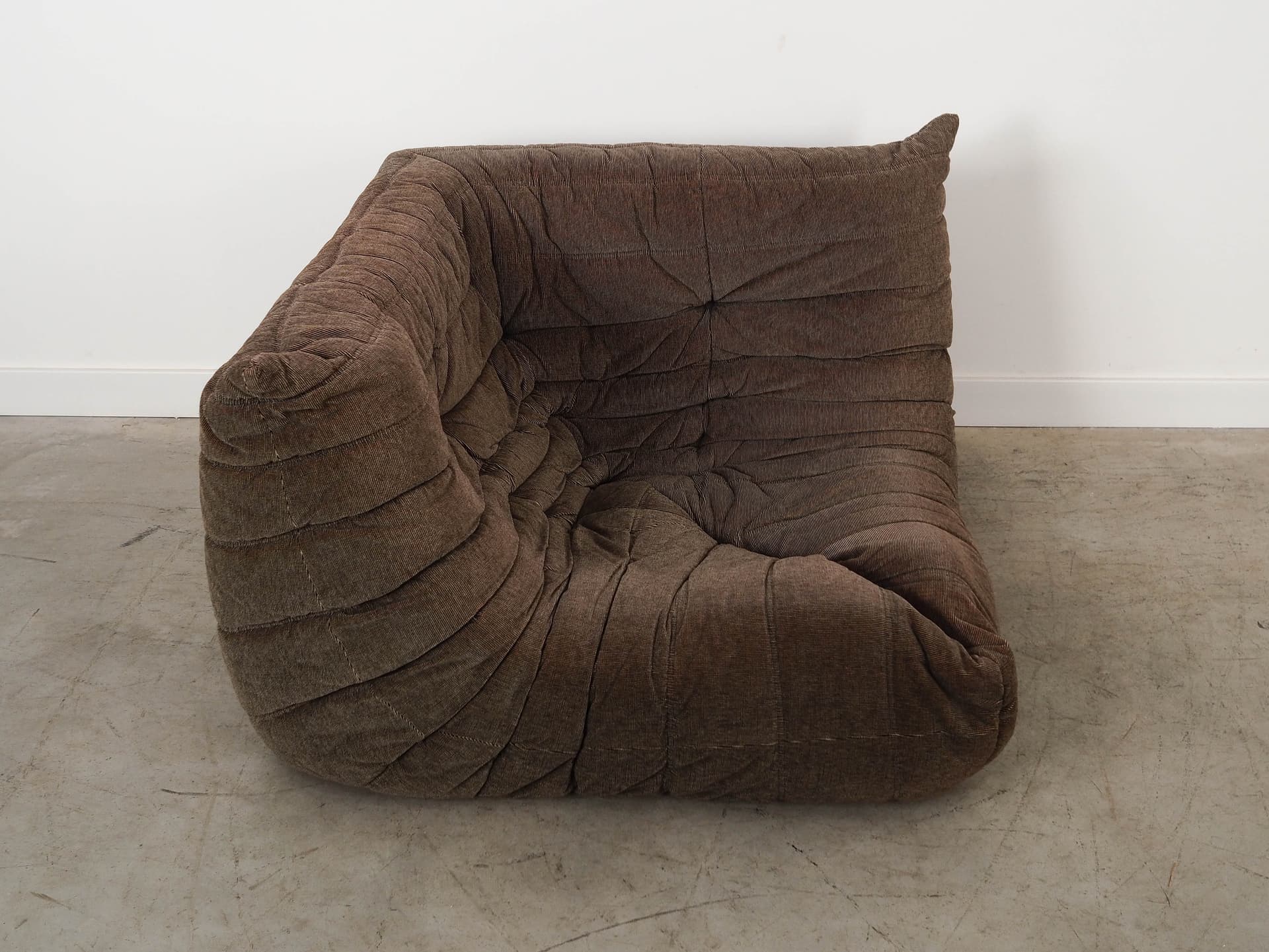 Corner sofa Togo, brown fabric, by M. Ducaroy, France, 1970s. - 332891