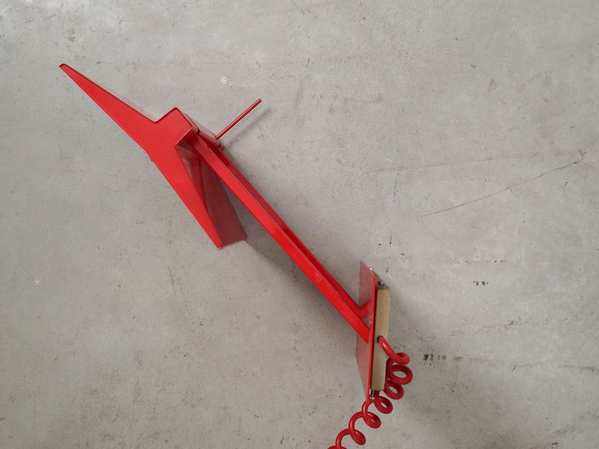 Kinkiet ścienny, czerwony, metal, Włochy, lata 60. - 332918