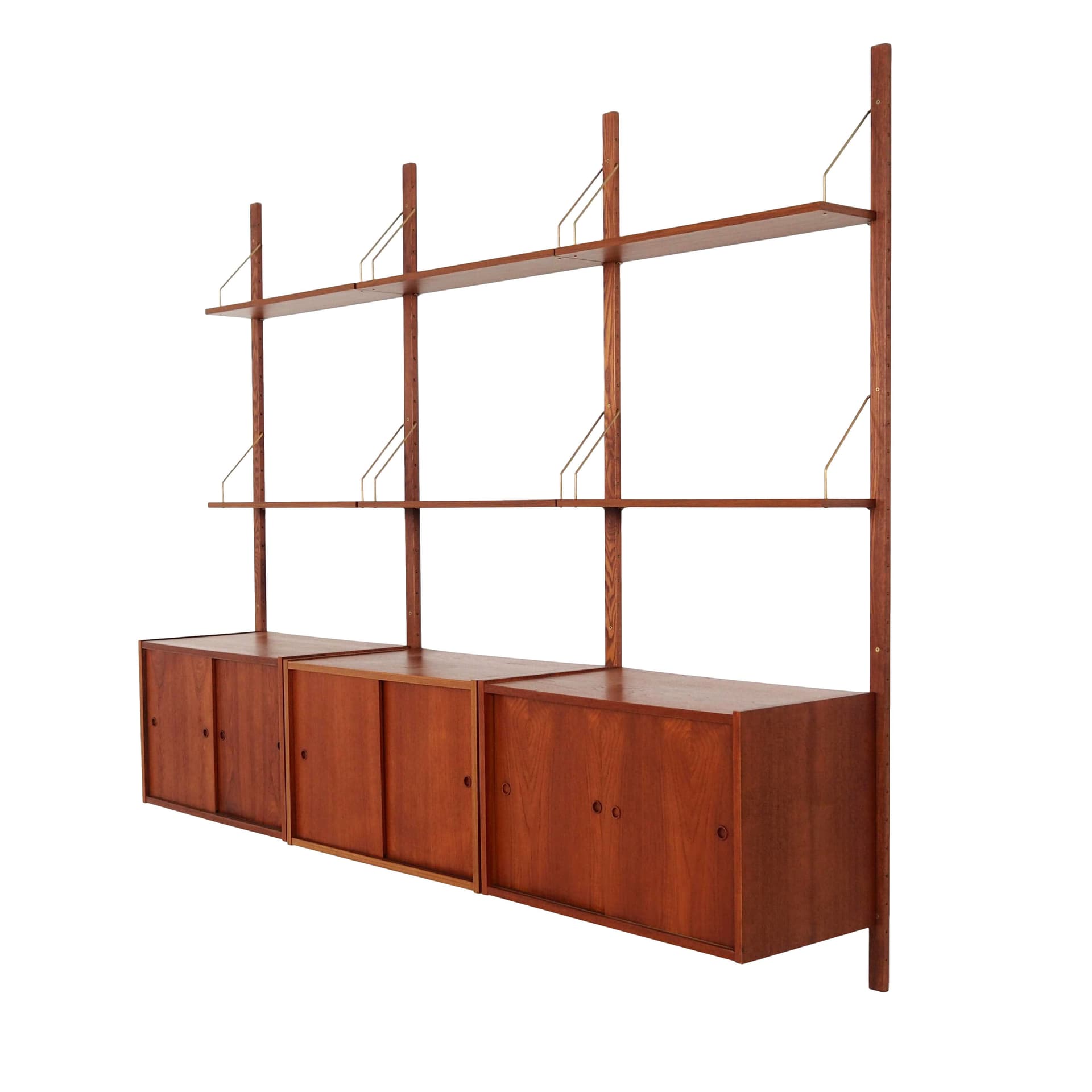 Regał systemowy PS System, teak brązowy, Randers Møbelfabrik, Dania, lata 60.