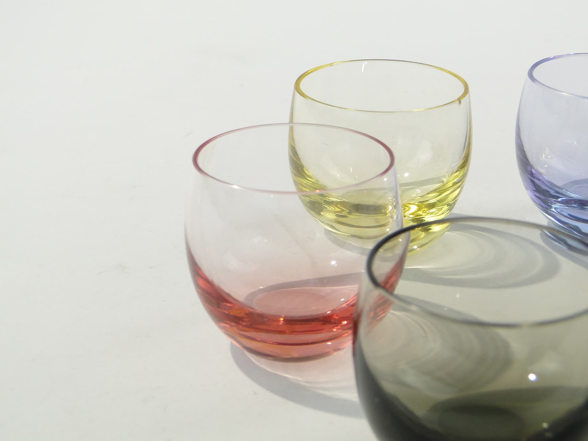Set of glasses Cubito, multicolor transparent crystal, by R. Lechner, Moser, Czech Republic, 1960s. - 332972