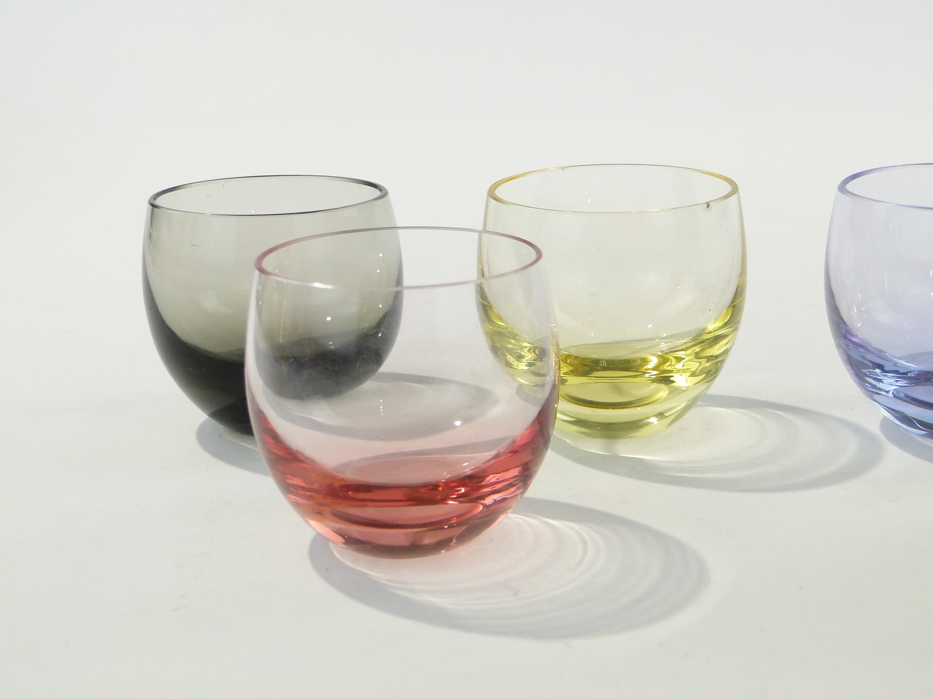 Set of glasses Cubito, multicolor transparent crystal, by R. Lechner, Moser, Czech Republic, 1960s. - 332975