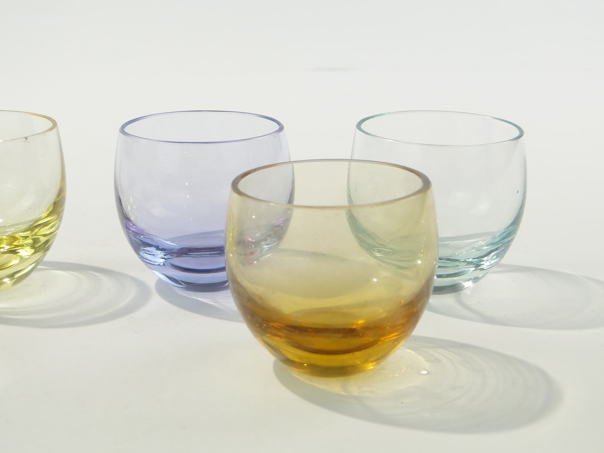 Set of glasses Cubito, multicolor transparent crystal, by R. Lechner, Moser, Czech Republic, 1960s. - 332976