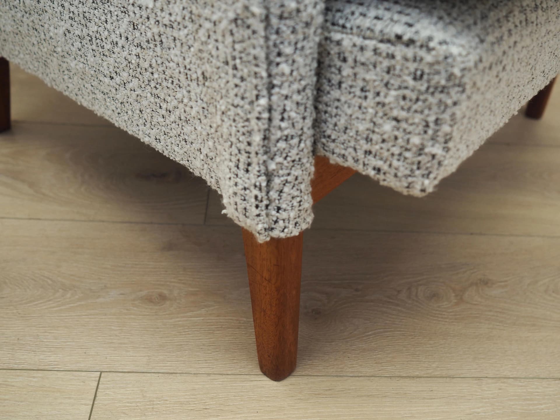 Lounge armchair, white, beech, Denmark, 1960s. - 25073