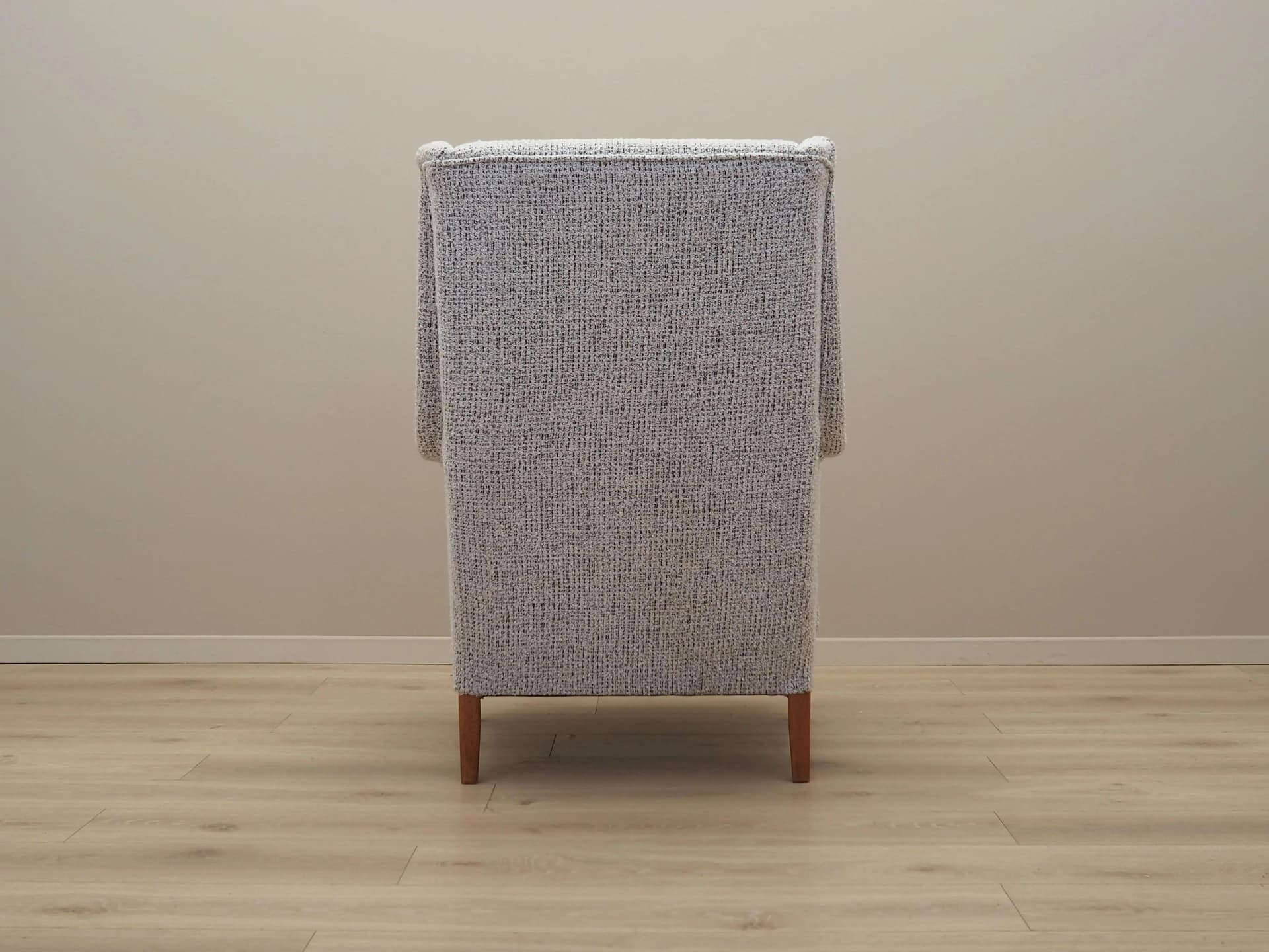 Lounge armchair, white, beech, Denmark, 1960s. - 25069