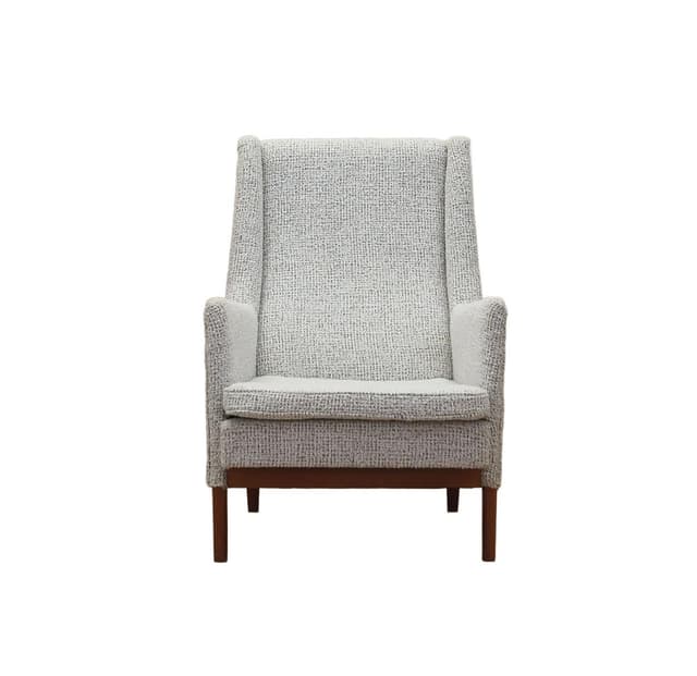 Lounge armchair, white, beech, Denmark, 1960s. - DIMENSION