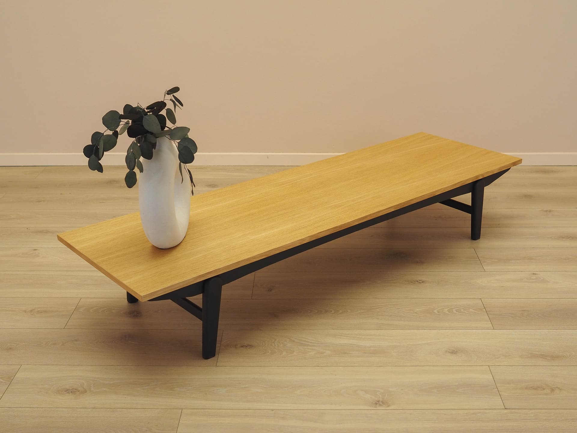 Lowboard, brown oak, black wood, Denmark, 1970s. - 333044