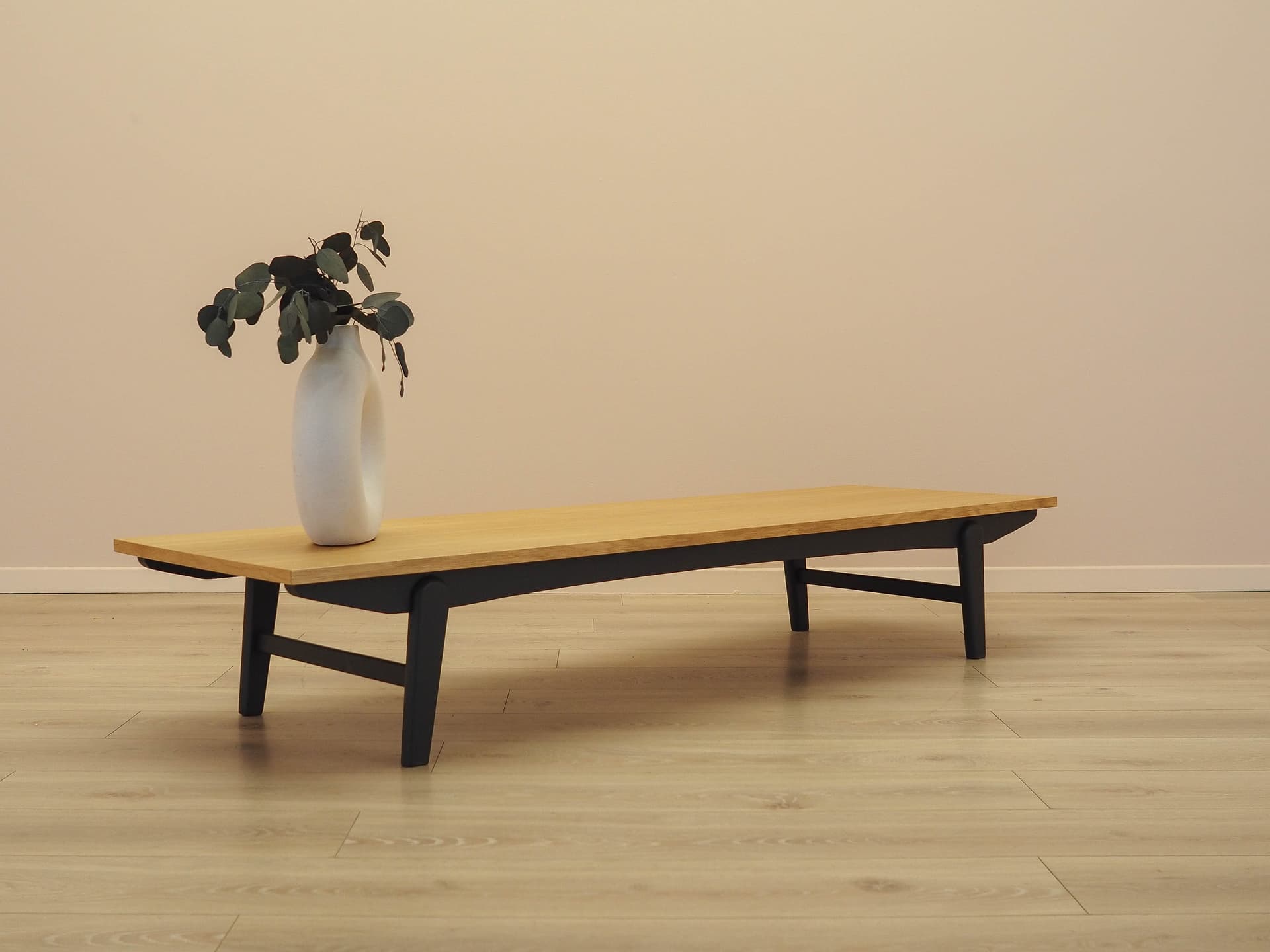 Lowboard, brown oak, black wood, Denmark, 1970s. - 333043