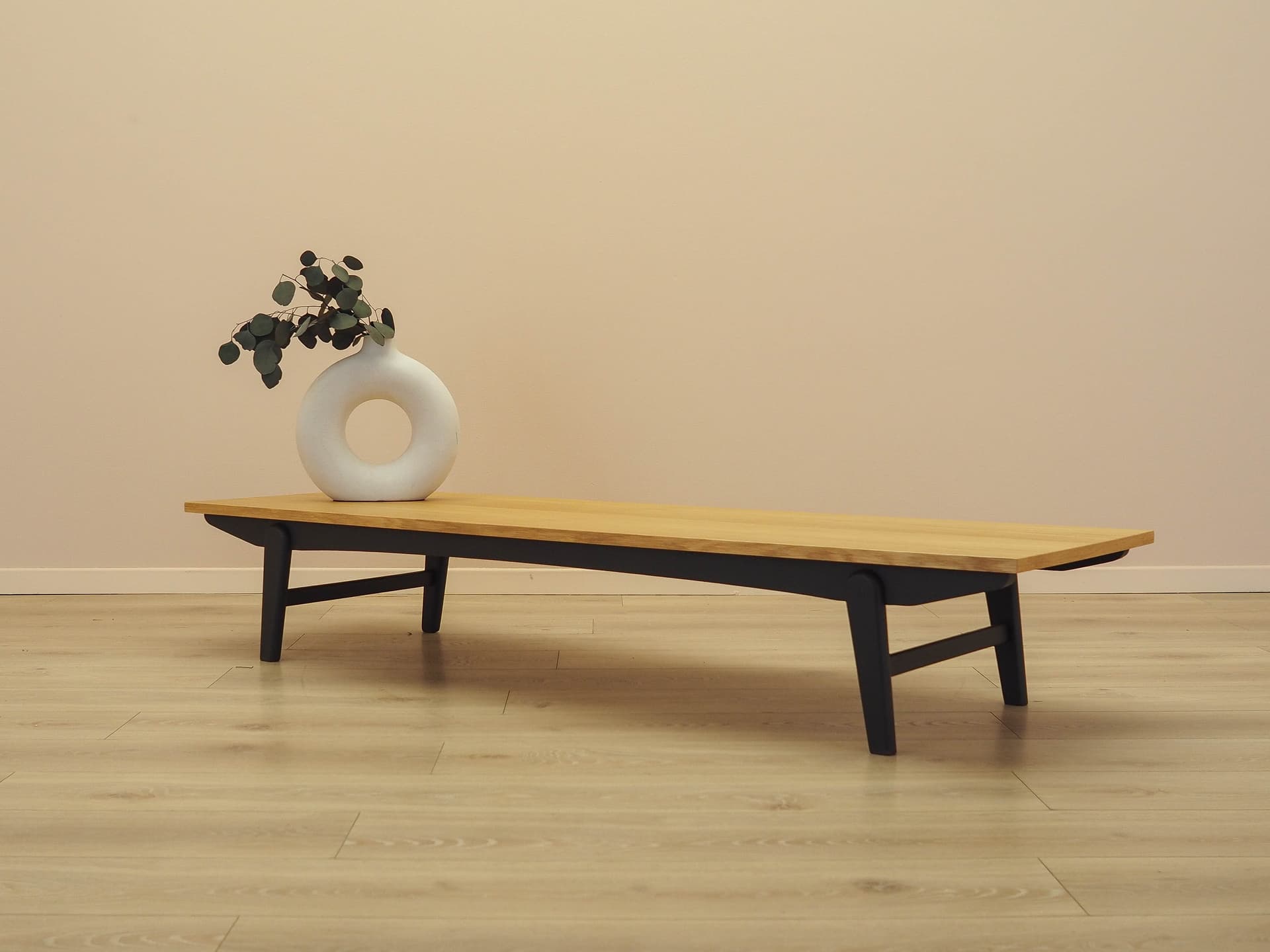 Lowboard, brown oak, black wood, Denmark, 1970s. - 333042