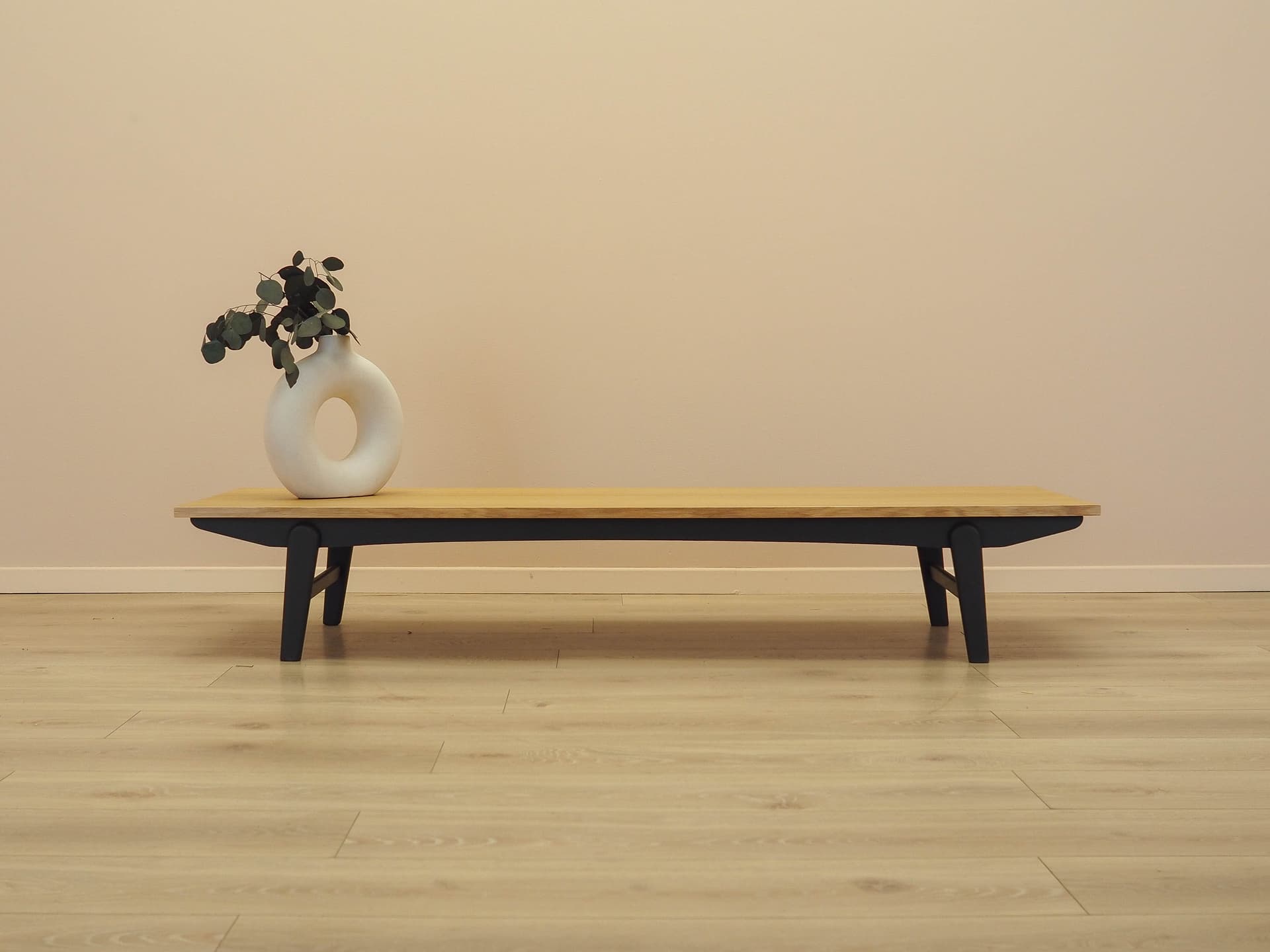 Lowboard, brown oak, black wood, Denmark, 1970s. - 333041