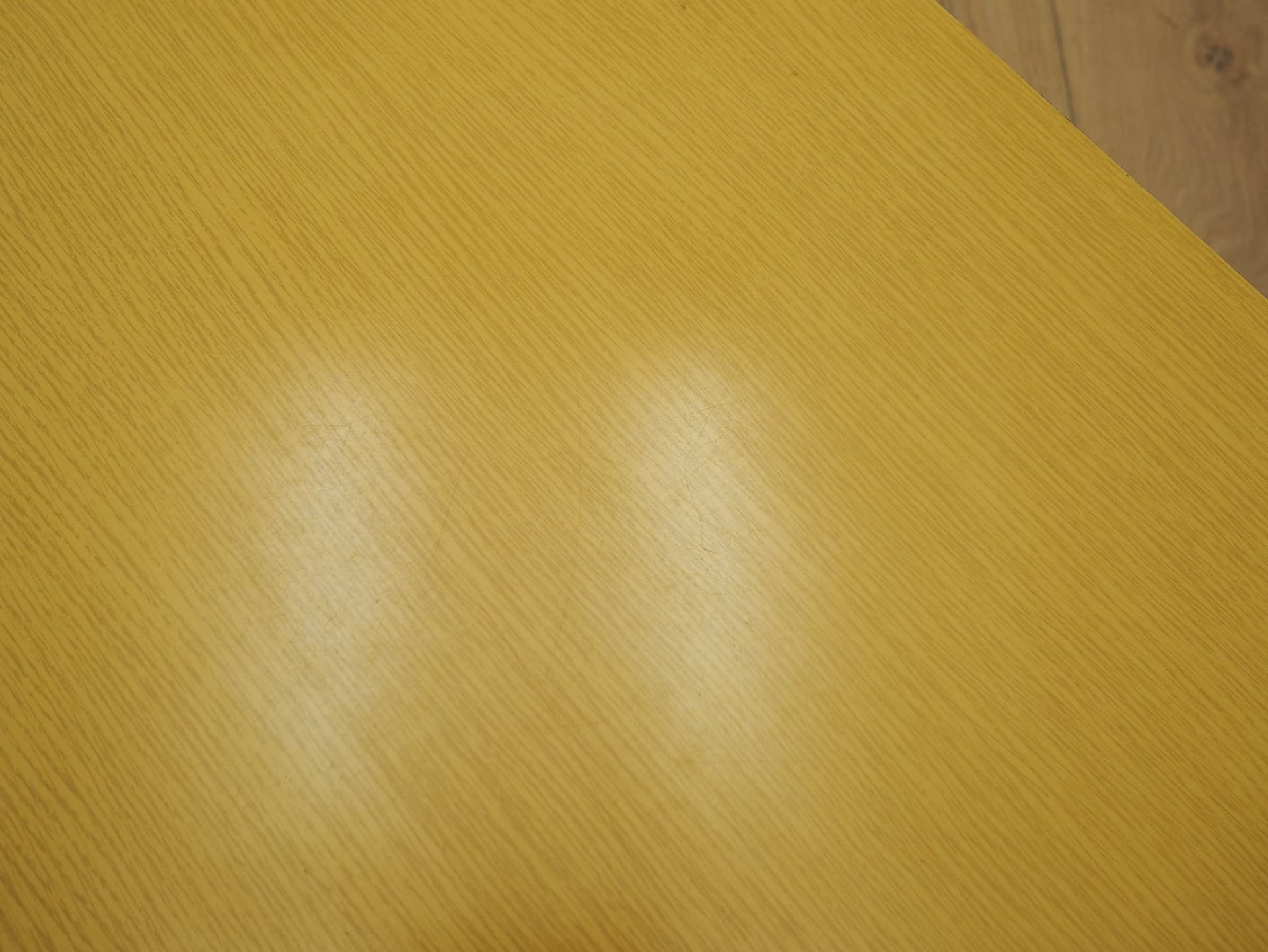 Lowboard, yellow laminate, black metal, Denmark, 1980s. - 333067