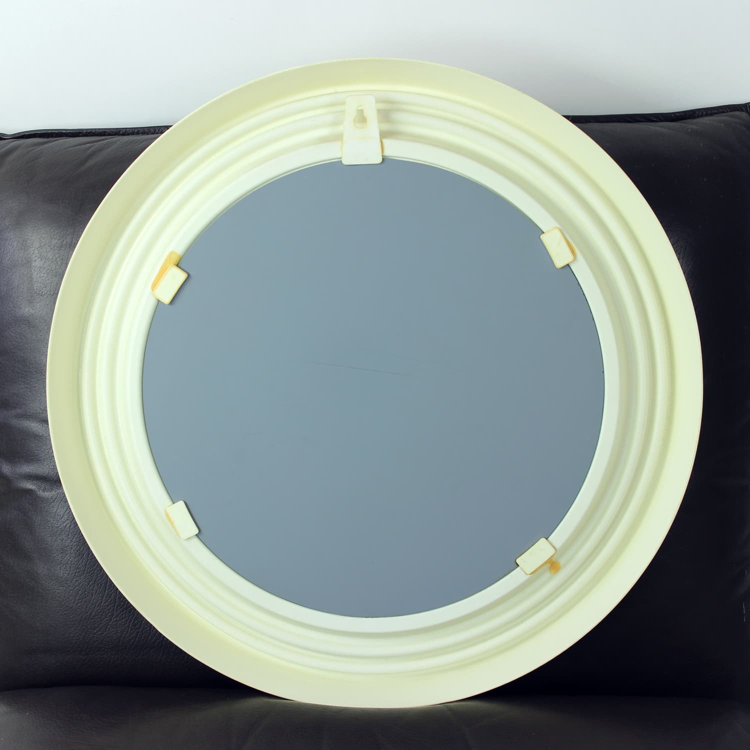 Wall mirror, creamy white, acrylic, glass, Czechoslovakia, 1960s. - 333100