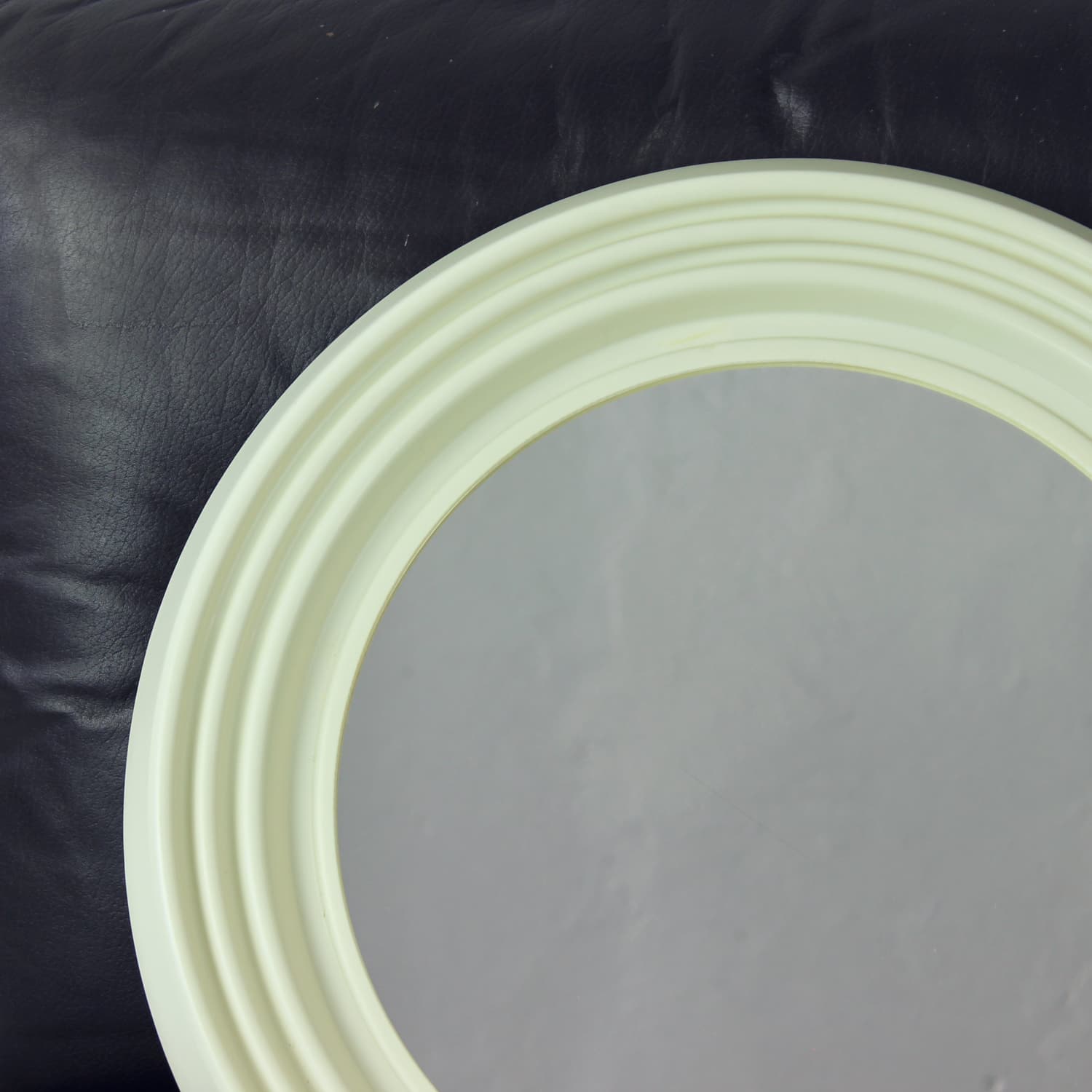 Wall mirror, creamy white, acrylic, glass, Czechoslovakia, 1960s. - 333099