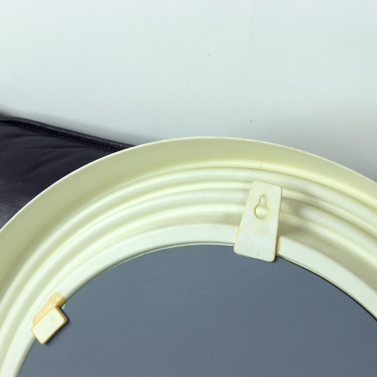 Wall mirror, creamy white, acrylic, glass, Czechoslovakia, 1960s. - 333098