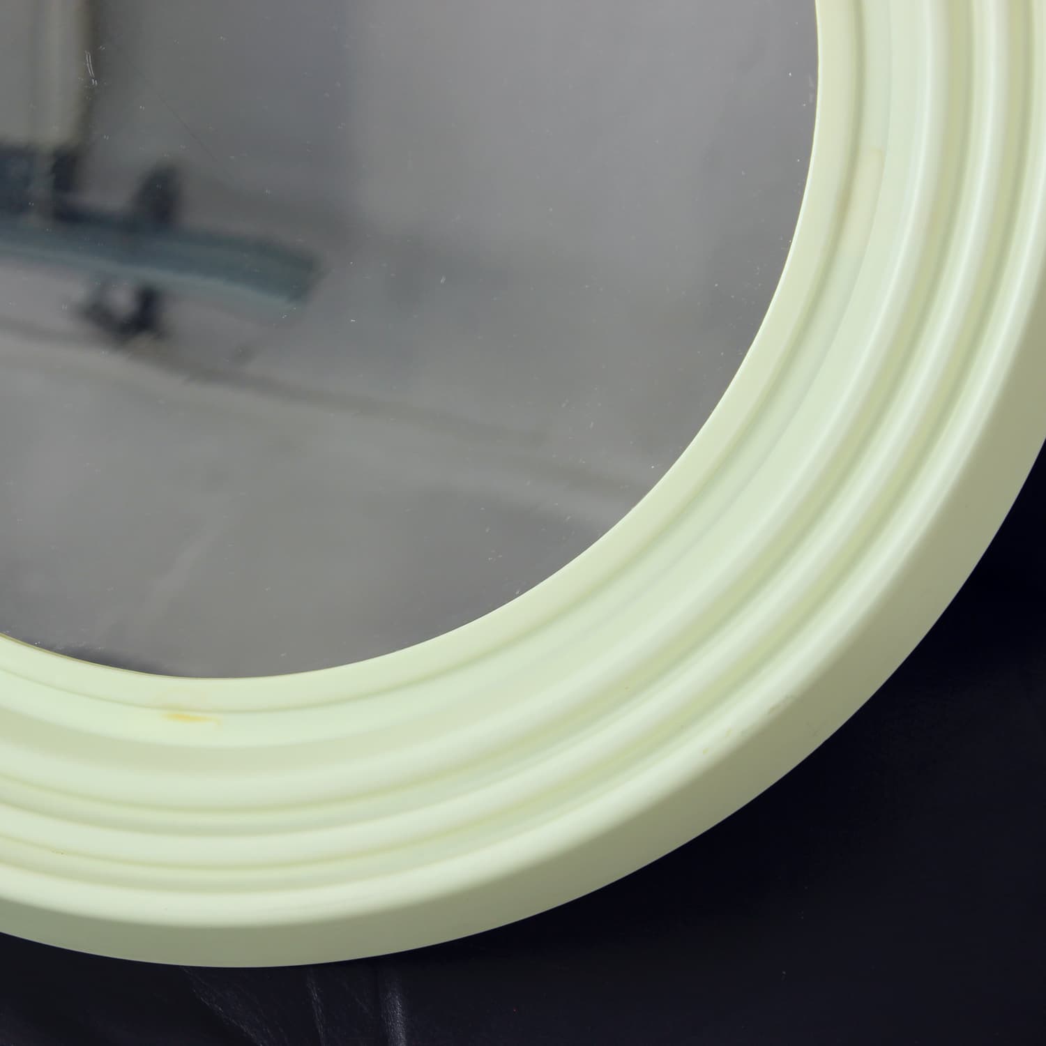 Wall mirror, creamy white, acrylic, glass, Czechoslovakia, 1960s. - 333097