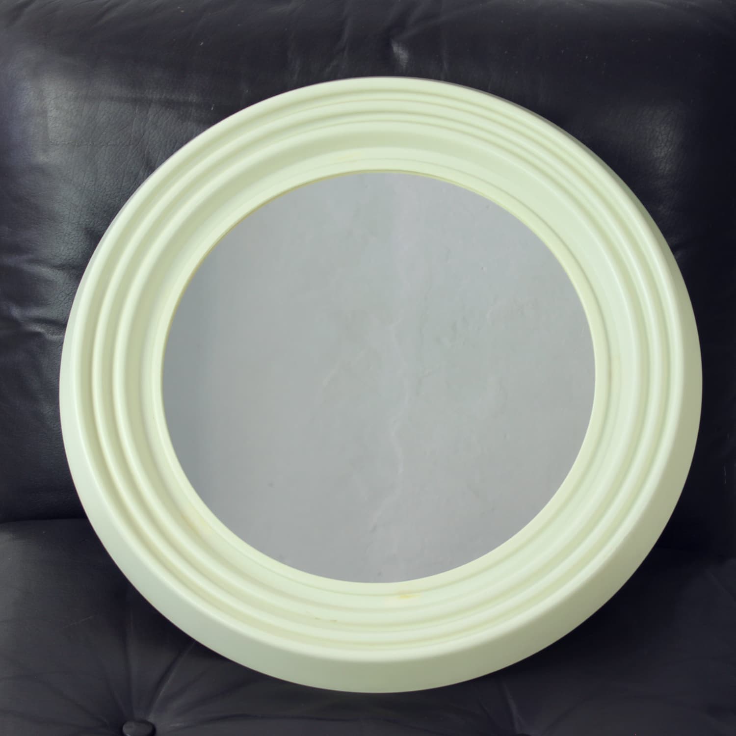Wall mirror, creamy white, acrylic, glass, Czechoslovakia, 1960s. - 333102