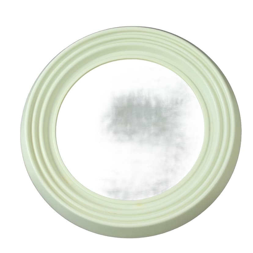 Wall mirror, creamy white, acrylic, glass, Czechoslovakia, 1960s.