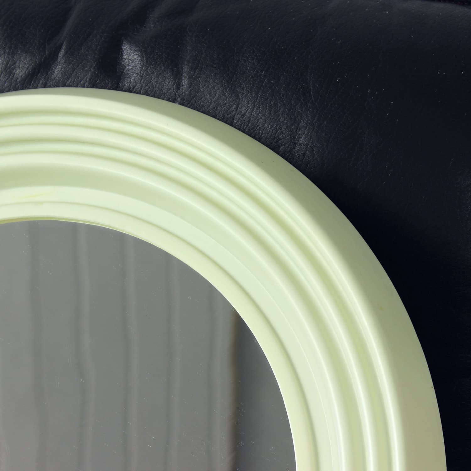 Wall mirror, creamy white, acrylic, glass, Czechoslovakia, 1960s. - 333104