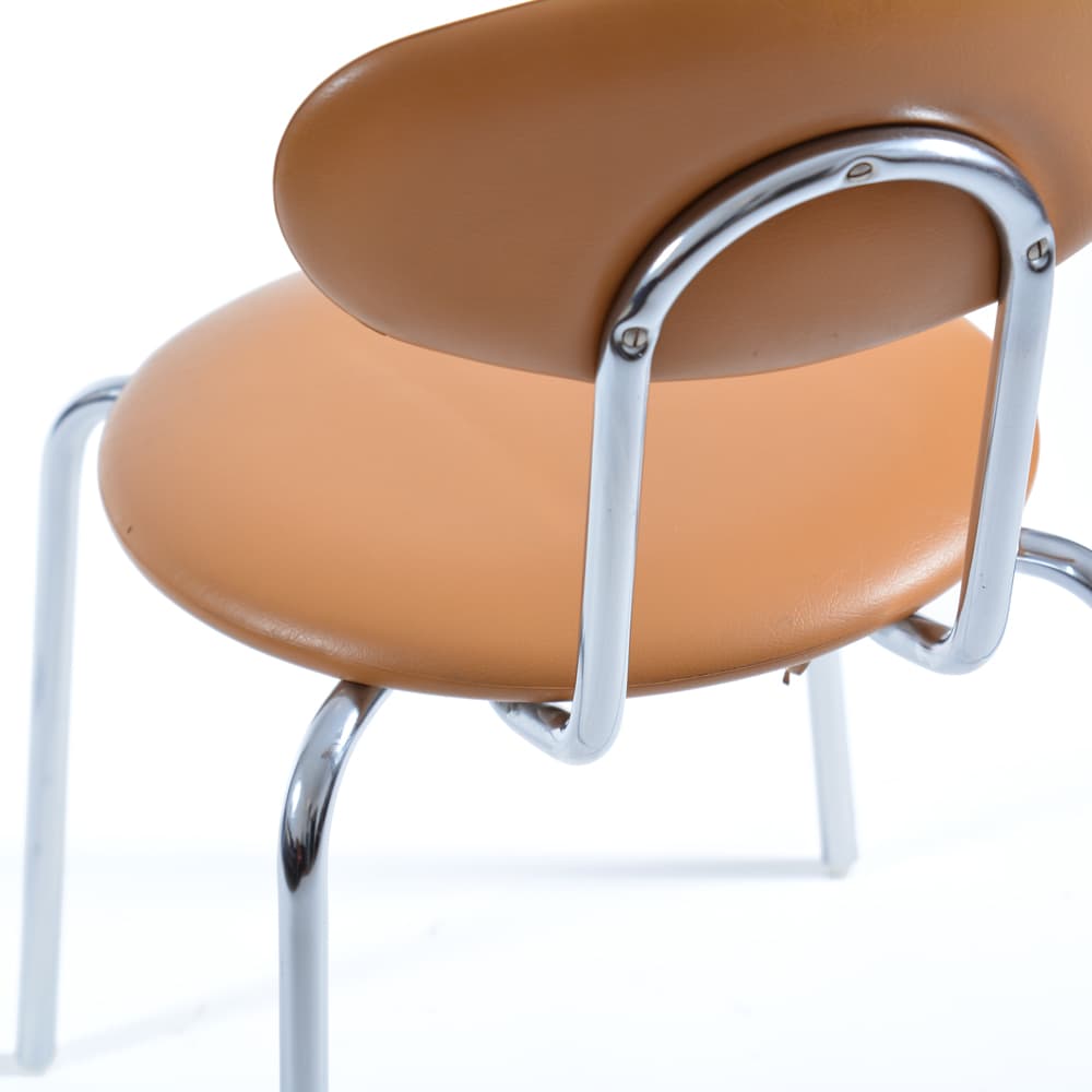 Chair, beige faux leather, chrome, Kovona, Czechoslovakia, 1970s. - 333111