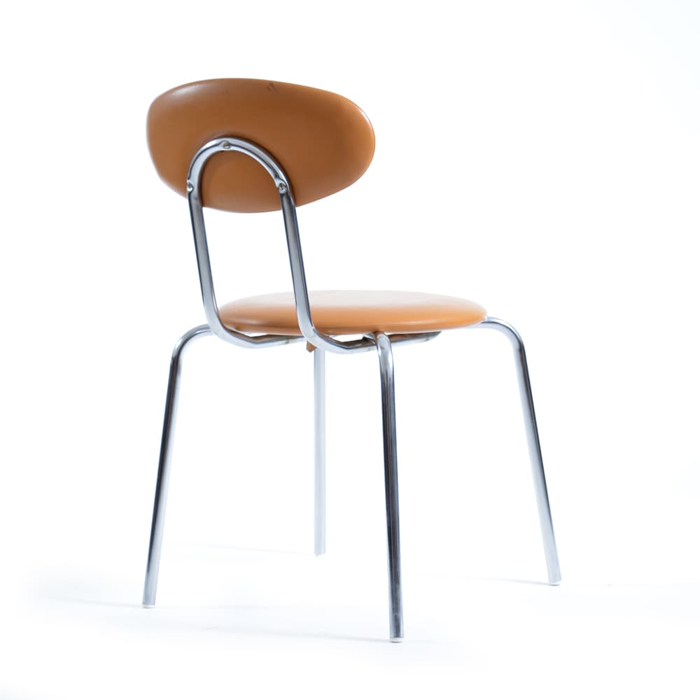 Chair, beige faux leather, chrome, Kovona, Czechoslovakia, 1970s. - 333109