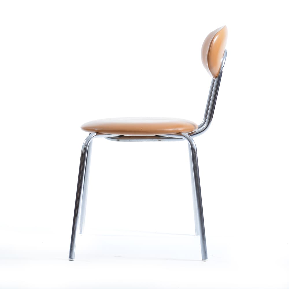 Chair, beige faux leather, chrome, Kovona, Czechoslovakia, 1970s. - 333108