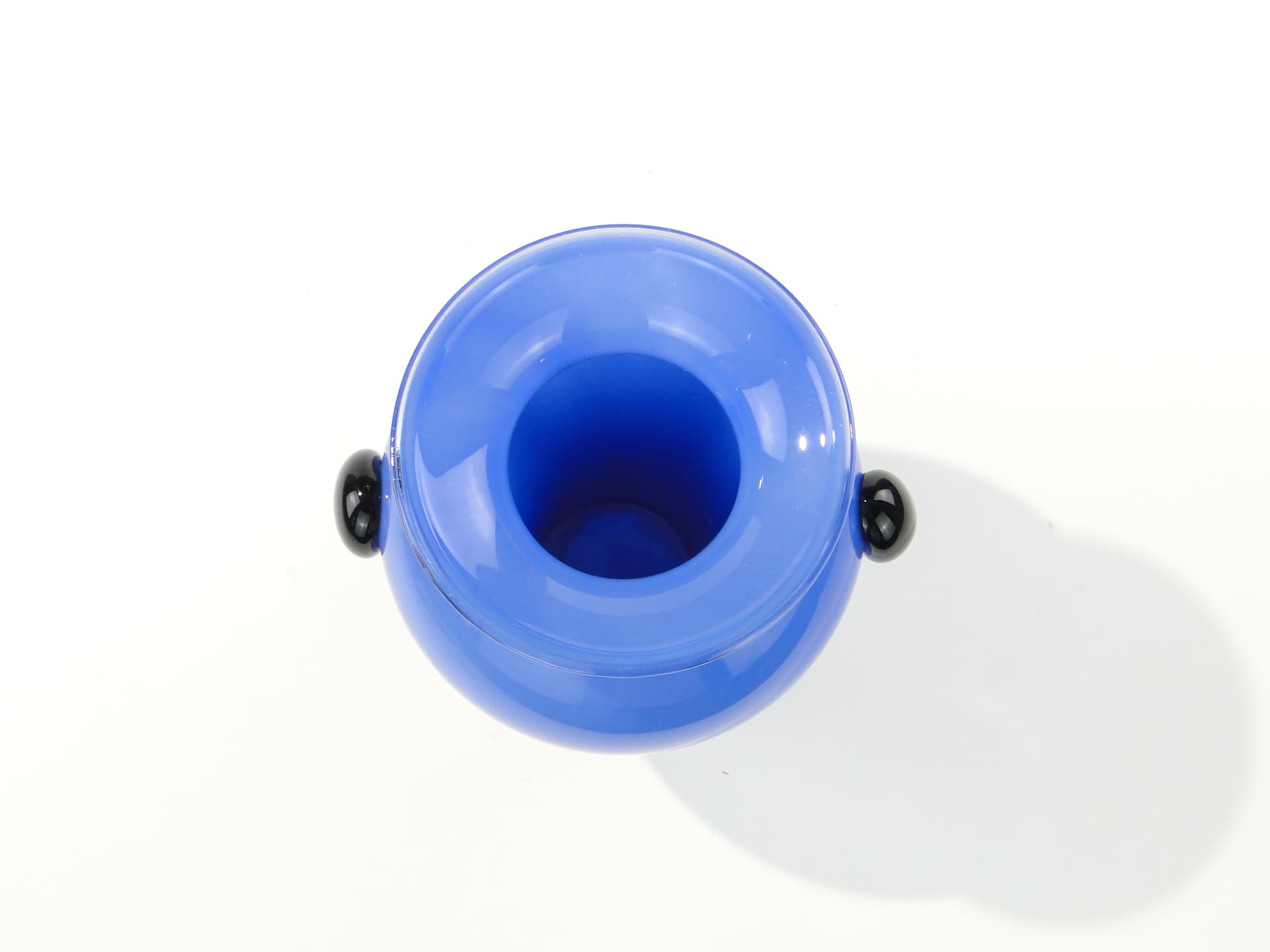 Vase, blue soda-lime glass, by J. Słuczan-Orkusz, Huta Szkła Tarnowiec, Poland, 1970s. - 333258