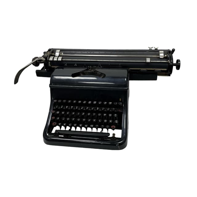 Typewriter Olympia M10, black metal, Germany, 1930s. - DIMENSION