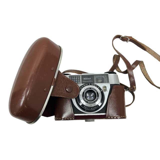 Aparat fotograficzny Regula Sprinty Rectamat, metal srebrny, skóra czarna, Niemcy, lata 60. - WYMIARY