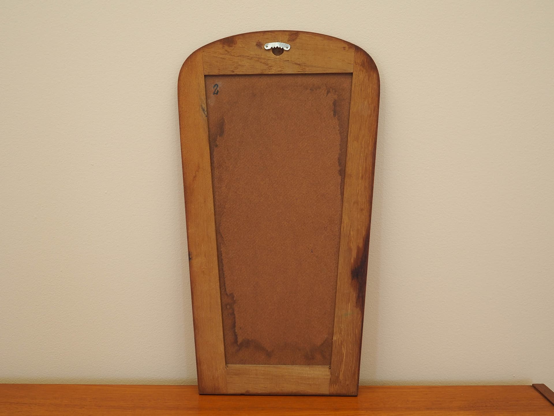Wall mirror, brown wood, Denmark, 1970s. - 333472