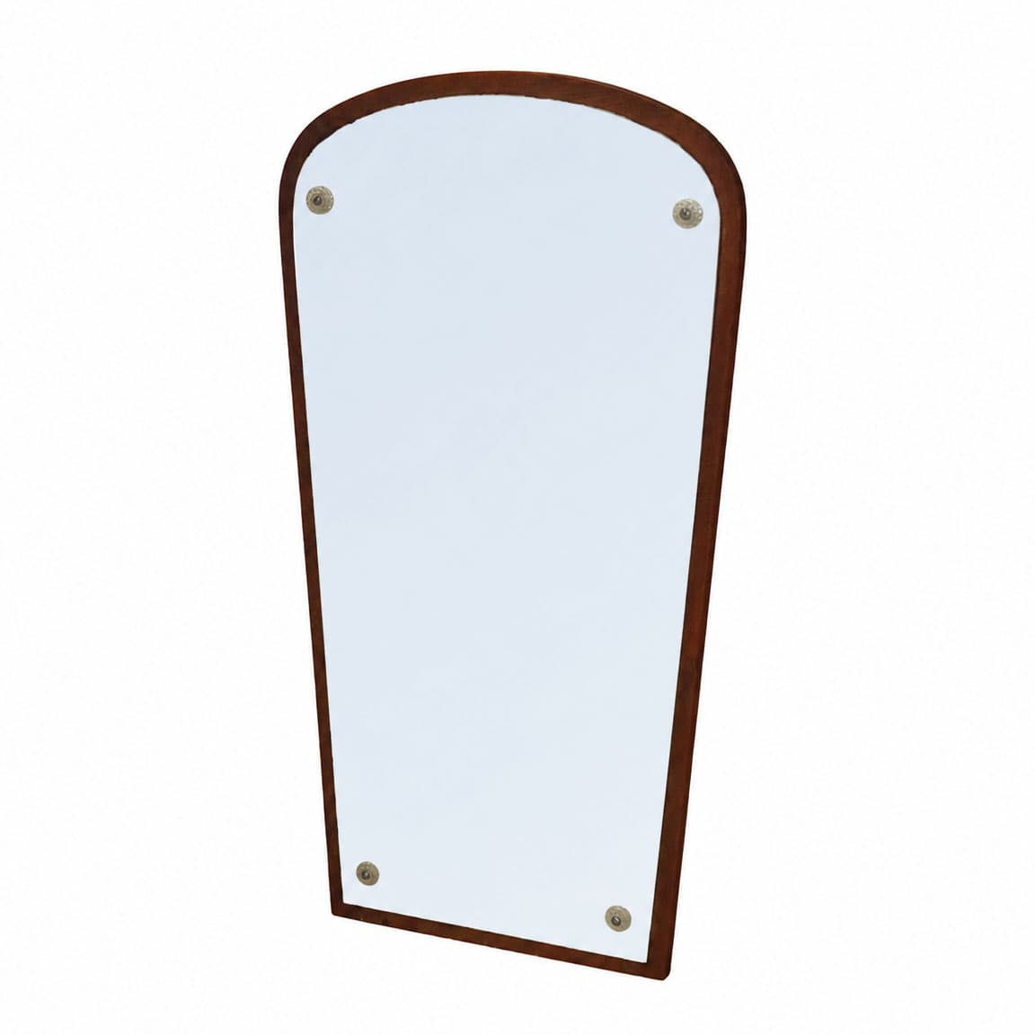 Wall mirror, brown wood, Denmark, 1970s.