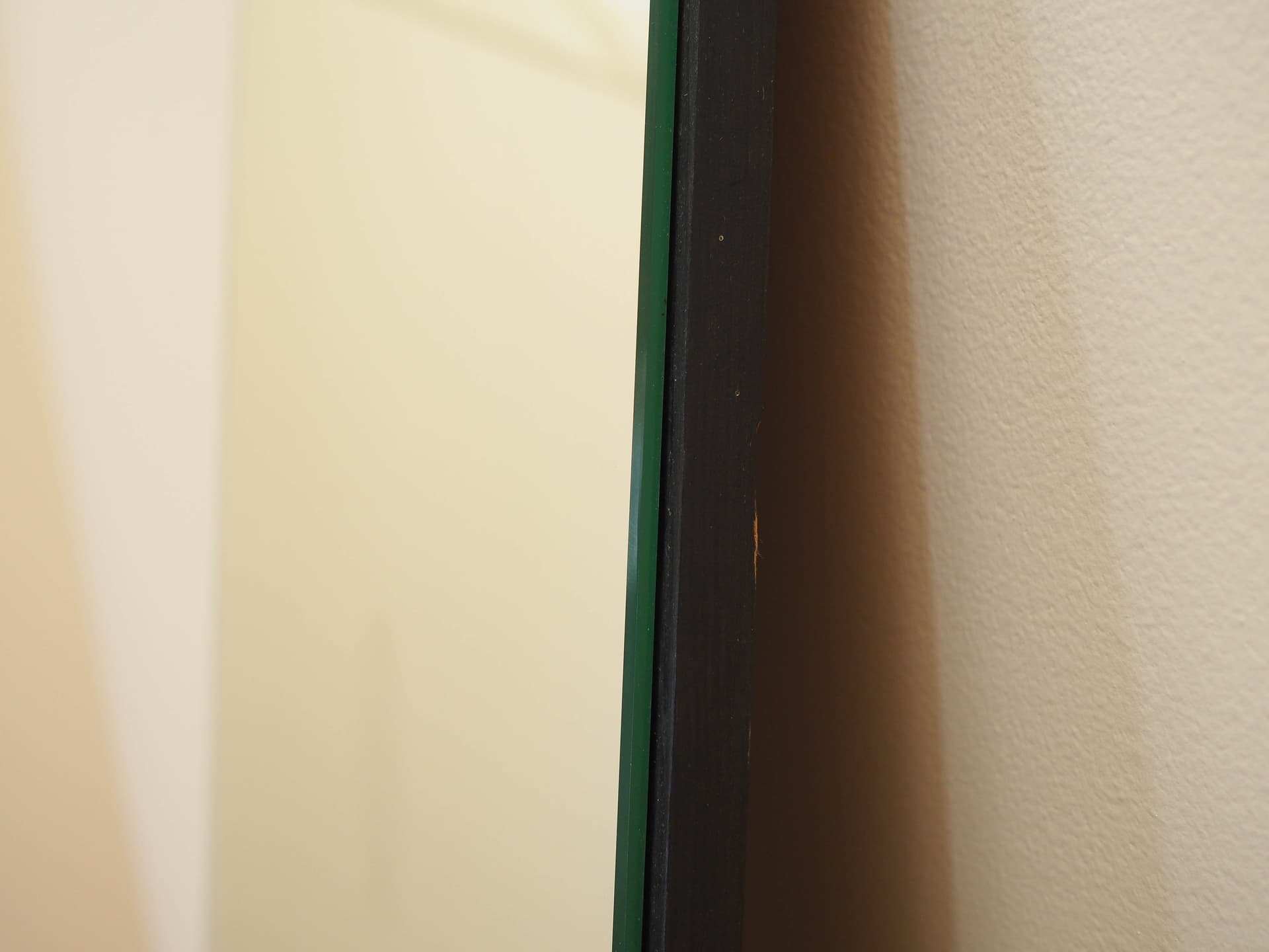 Rectangular mirror, dark brown wood, glass, Denmark, 1970s. - 333481