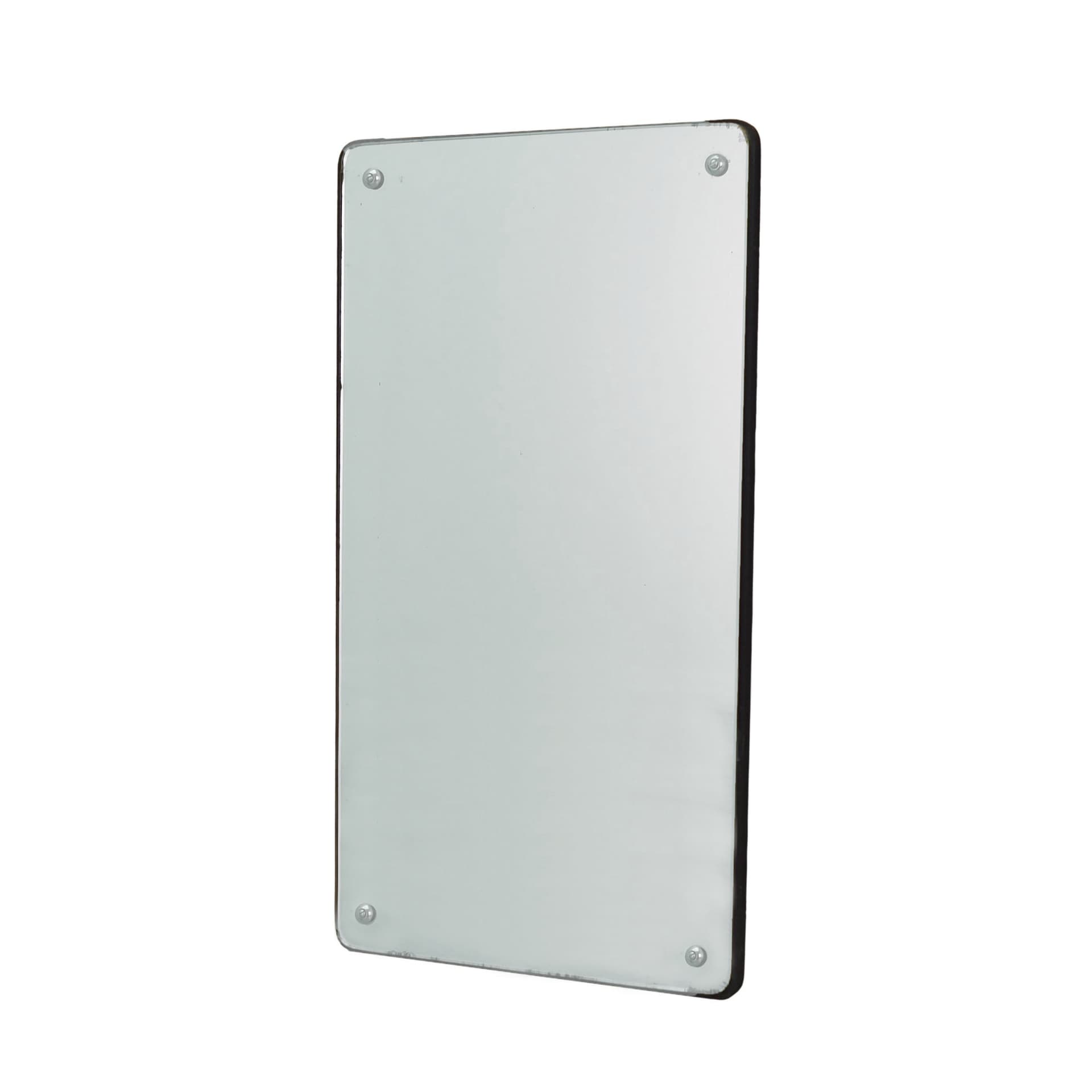 Rectangular mirror, dark brown wood, glass, Denmark, 1970s.