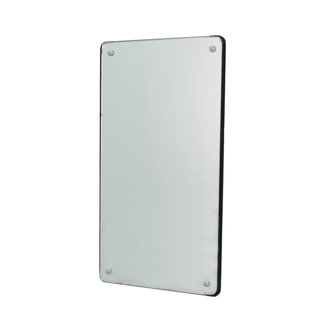 Rectangular mirror, dark brown wood, glass, Denmark, 1970s. - DIMENSION