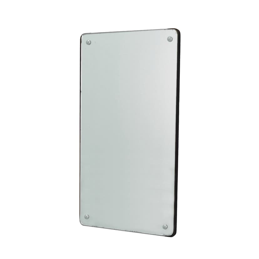 Rectangular mirror, dark brown wood, glass, Denmark, 1970s.