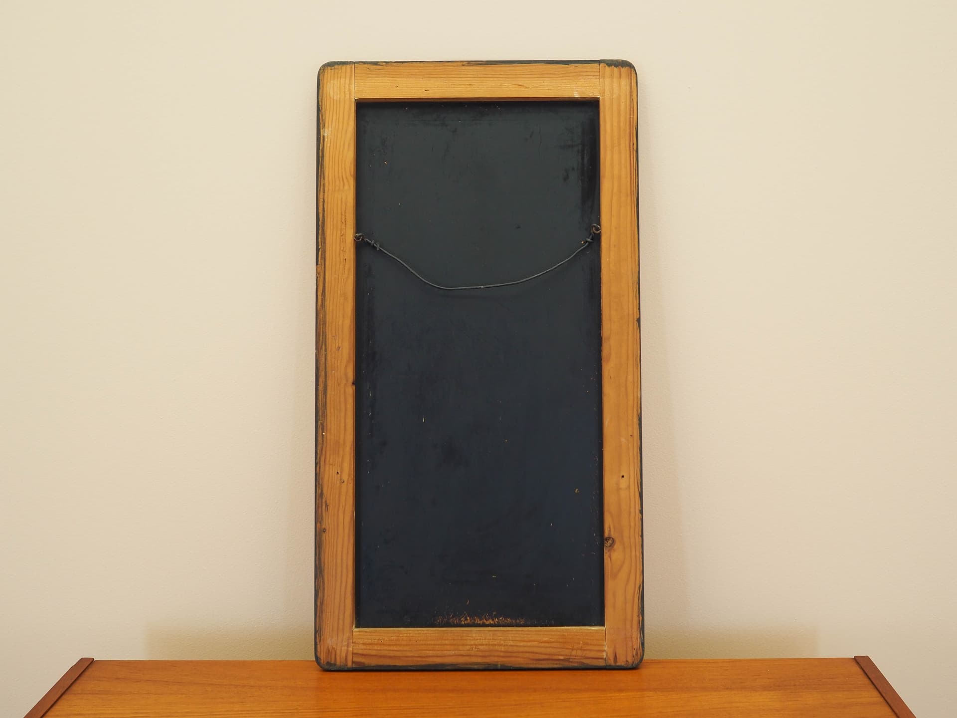 Rectangular mirror, dark brown wood, glass, Denmark, 1970s. - 333482