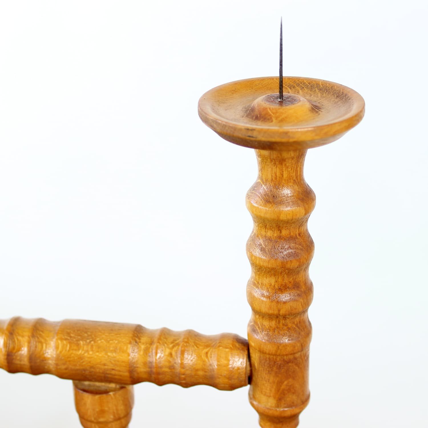 Candle Holder, brown wood, Czechoslovakia, 1950s - 333502