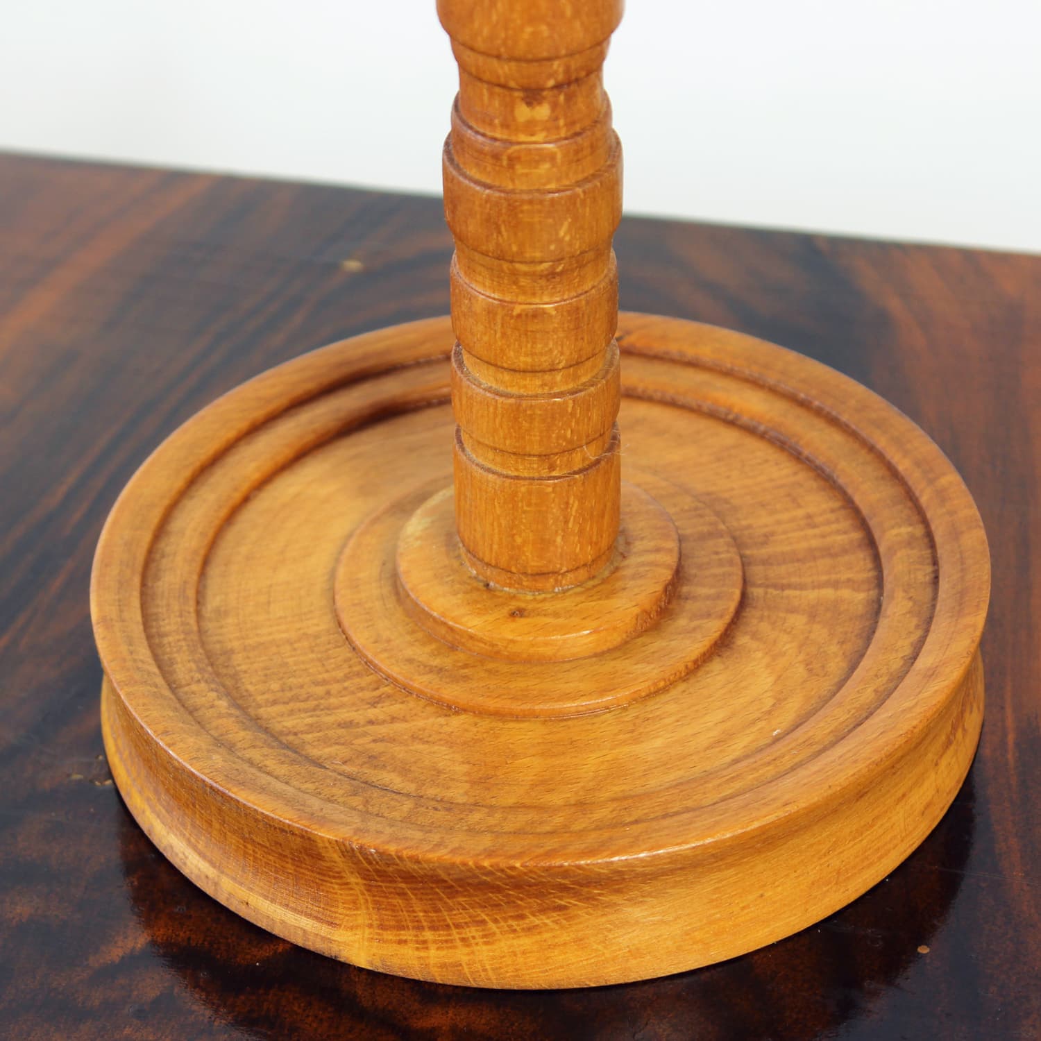 Candle Holder, brown wood, Czechoslovakia, 1950s - 333507