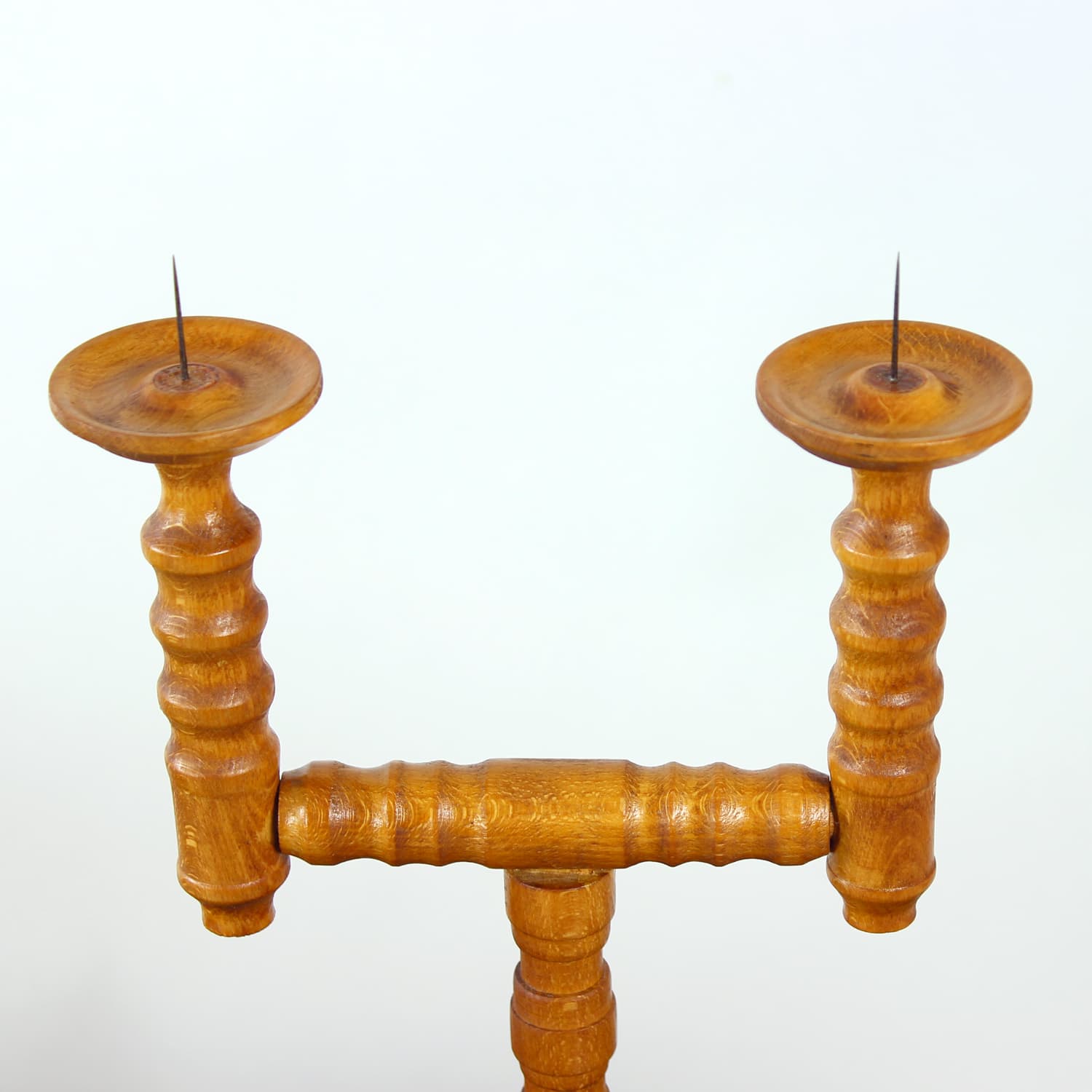 Candle Holder, brown wood, Czechoslovakia, 1950s - 333505