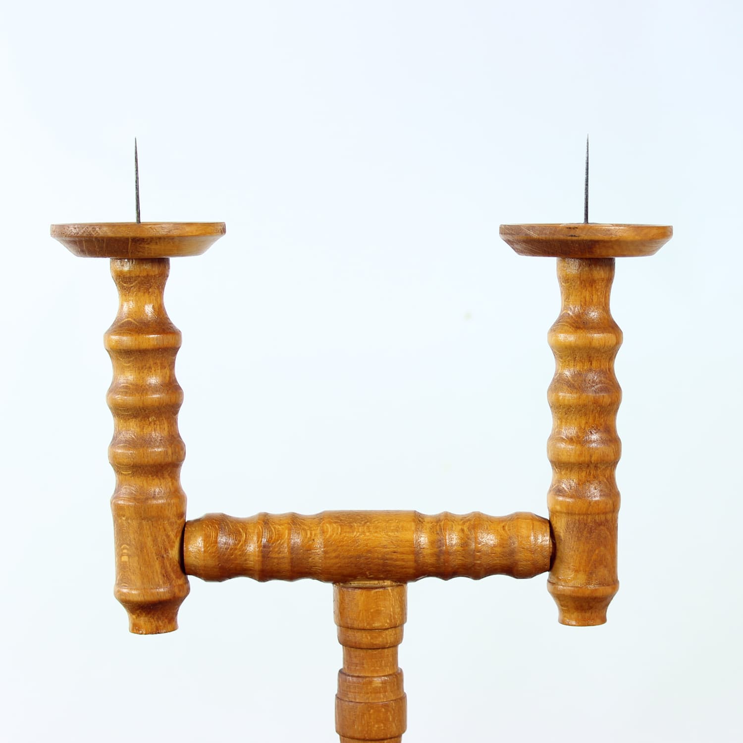 Candle Holder, brown wood, Czechoslovakia, 1950s - 333500