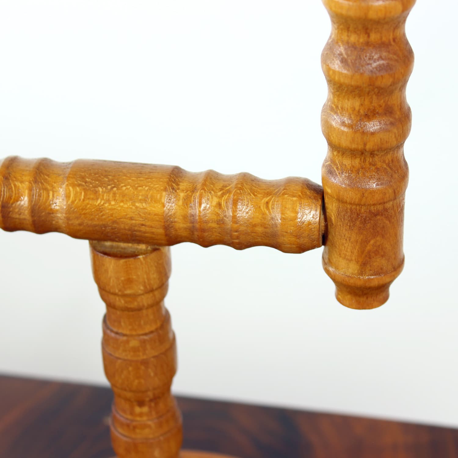 Candle Holder, brown wood, Czechoslovakia, 1950s - 333503