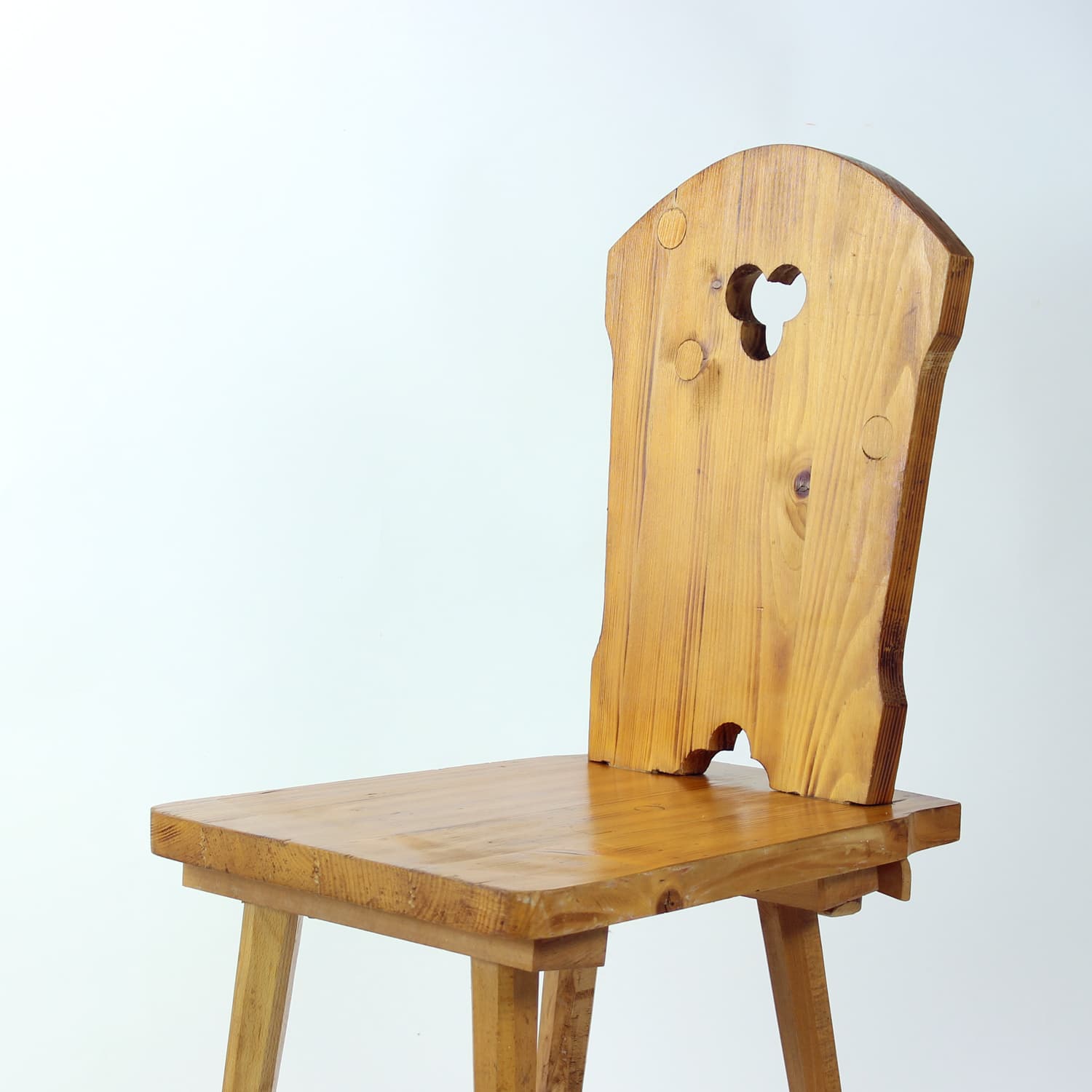 Chair Folk, brown, wood, Czechoslovakia, 1970s. - 333540