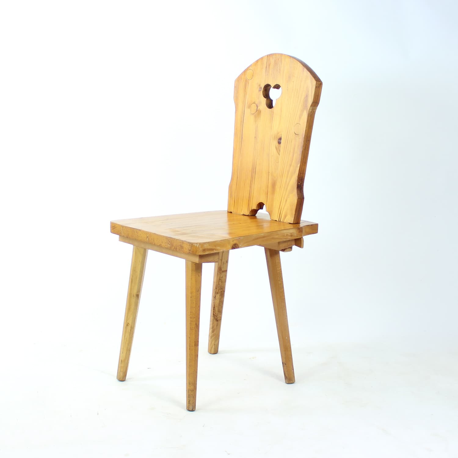 Chair Folk, brown, wood, Czechoslovakia, 1970s. - 333536