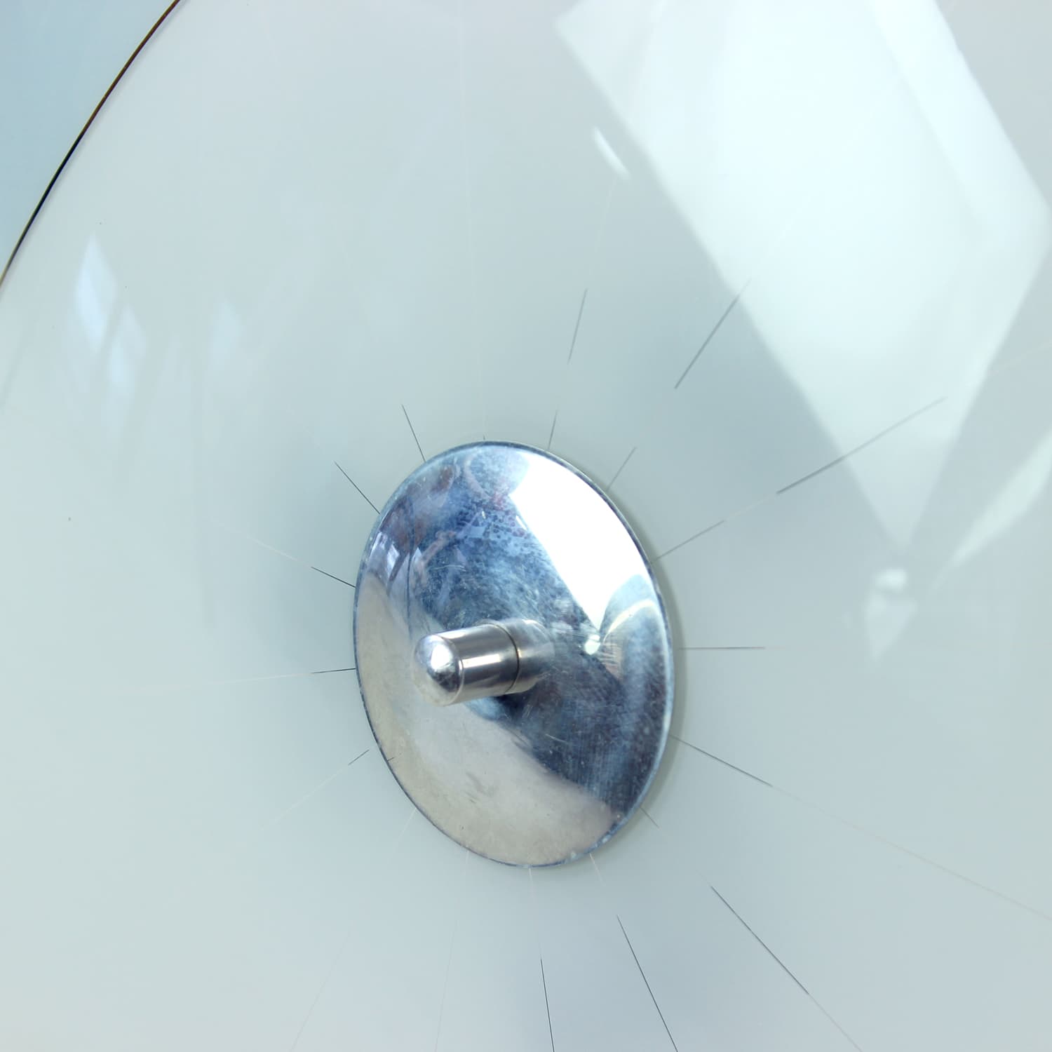 Flush Mount, white pink blue gold glass, aluminum, Napako, Czechoslovakia, 1960s. - 333561