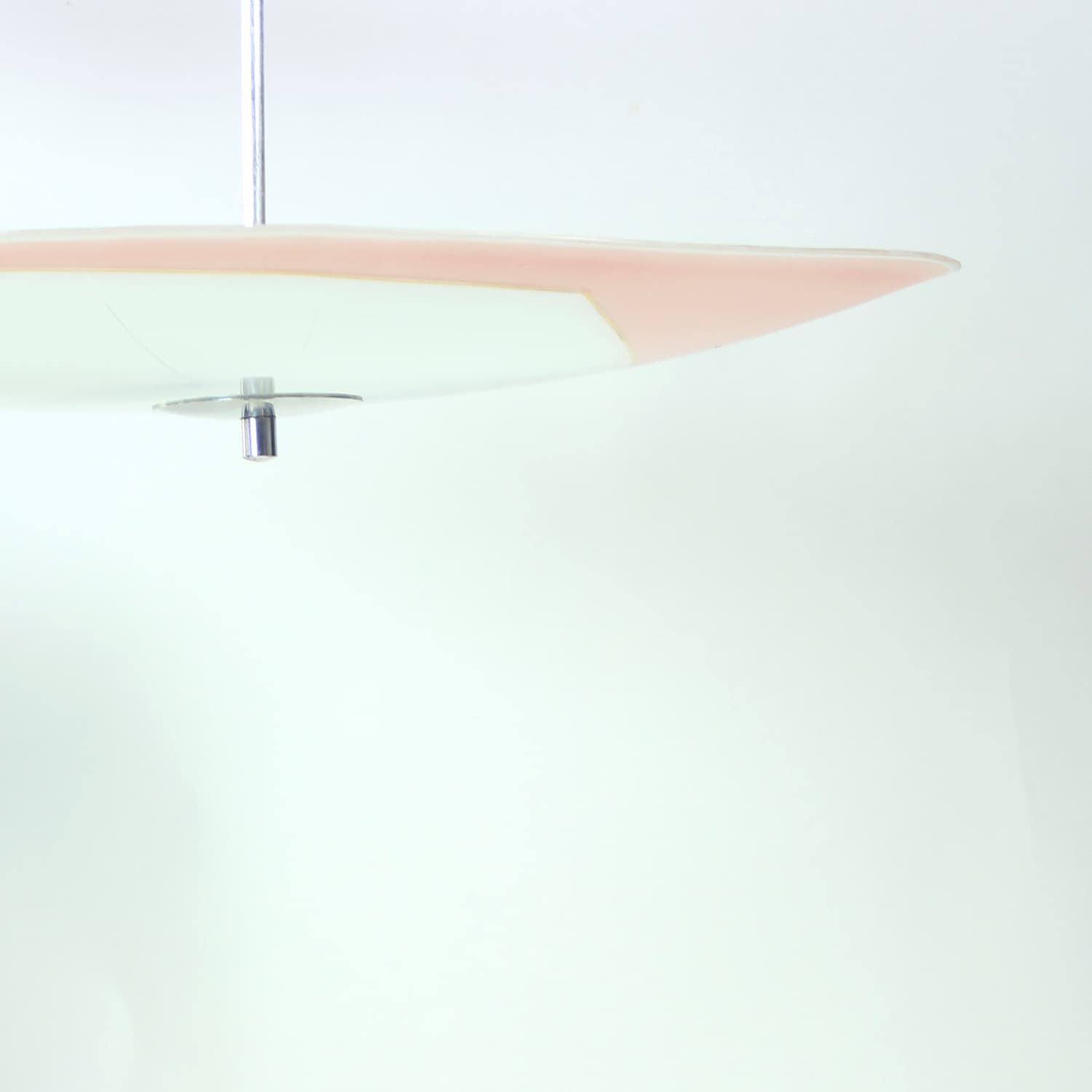 Flush Mount, white pink blue gold glass, aluminum, Napako, Czechoslovakia, 1960s. - 333562