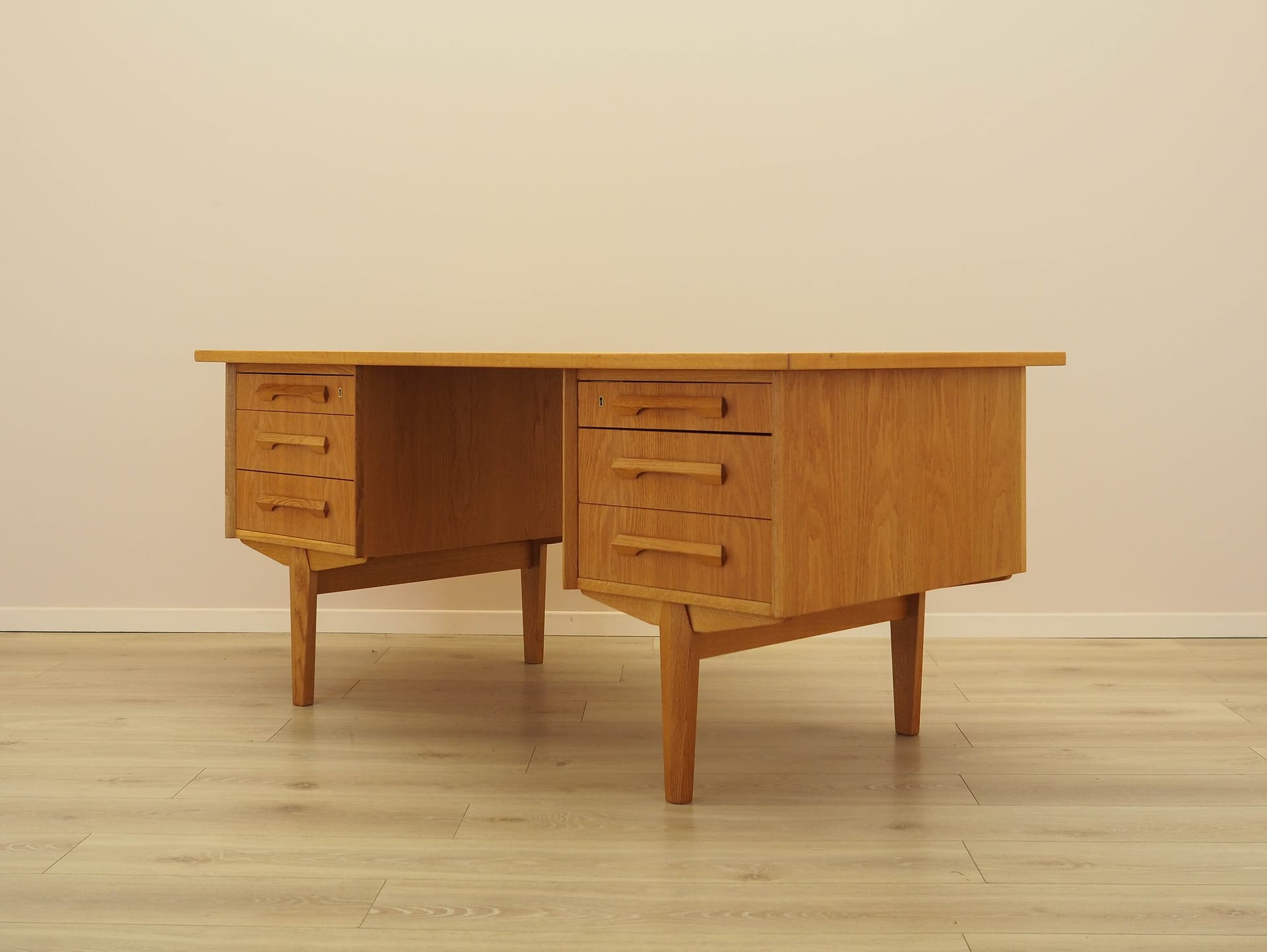 Desk, brown oak, by H. Kjærnulf, Denmark, 1960s. - 333782